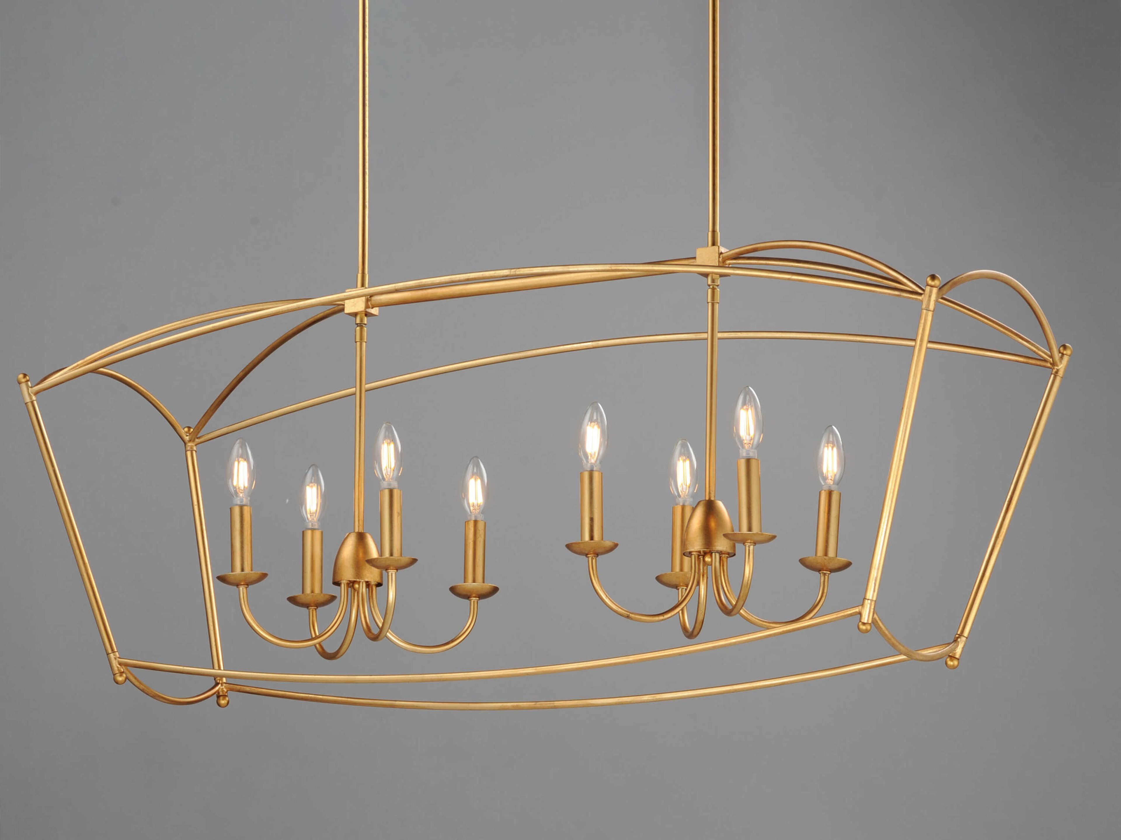 Maxim Lighting Plumette 8-Light Gold Leaf Island Pendant