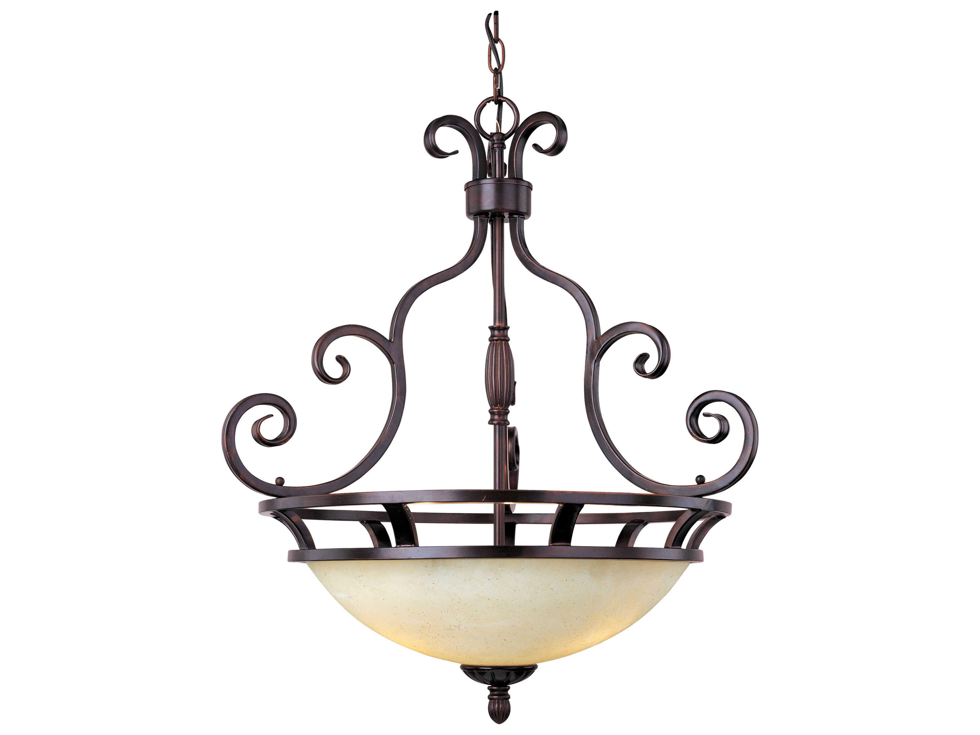 Manor 3-Light Oil Rubbed Bronze Glass Bowl Pendant