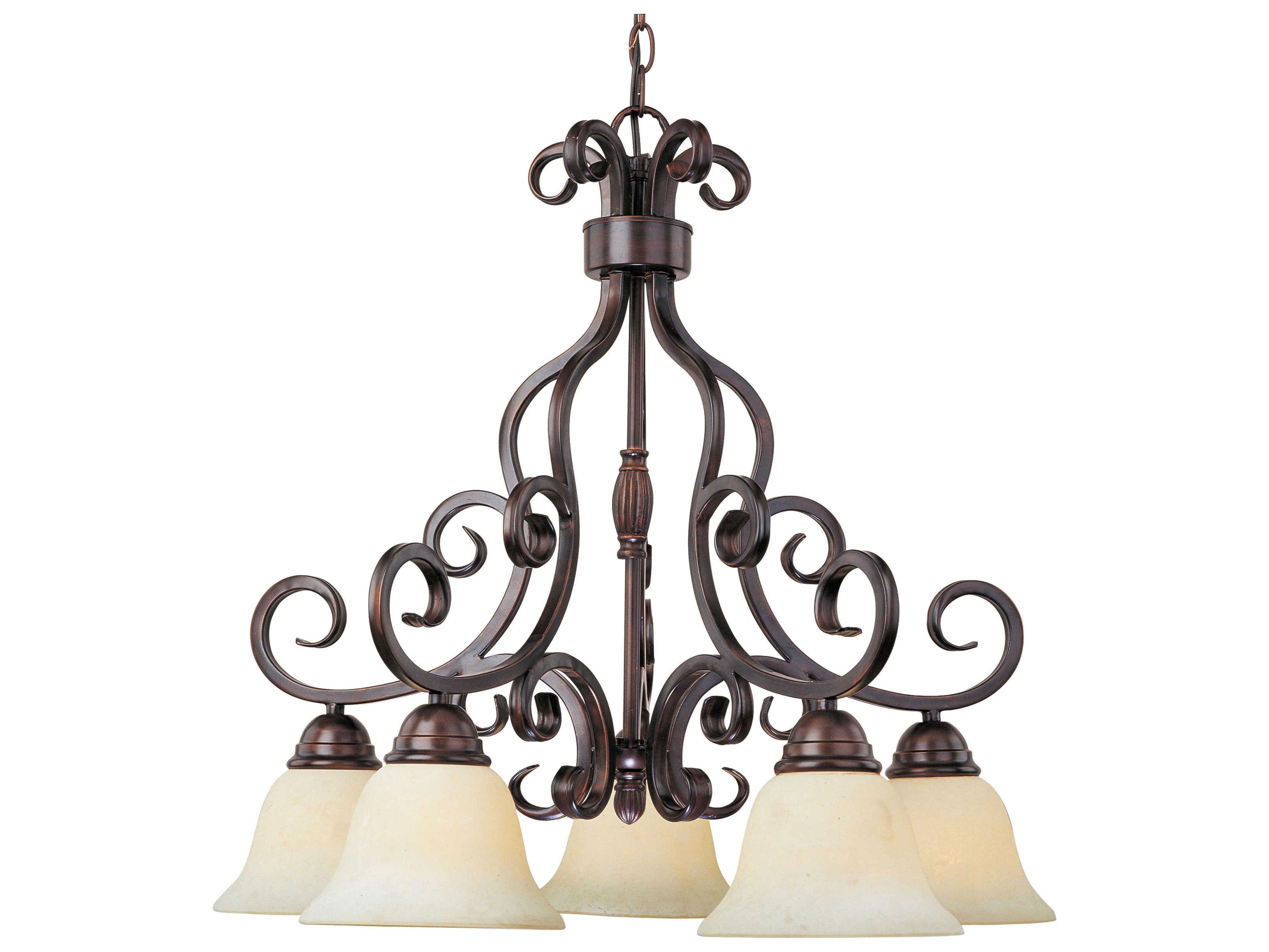 Manor 5-Light Oil Rubbed Bronze Glass Bell Chandelier