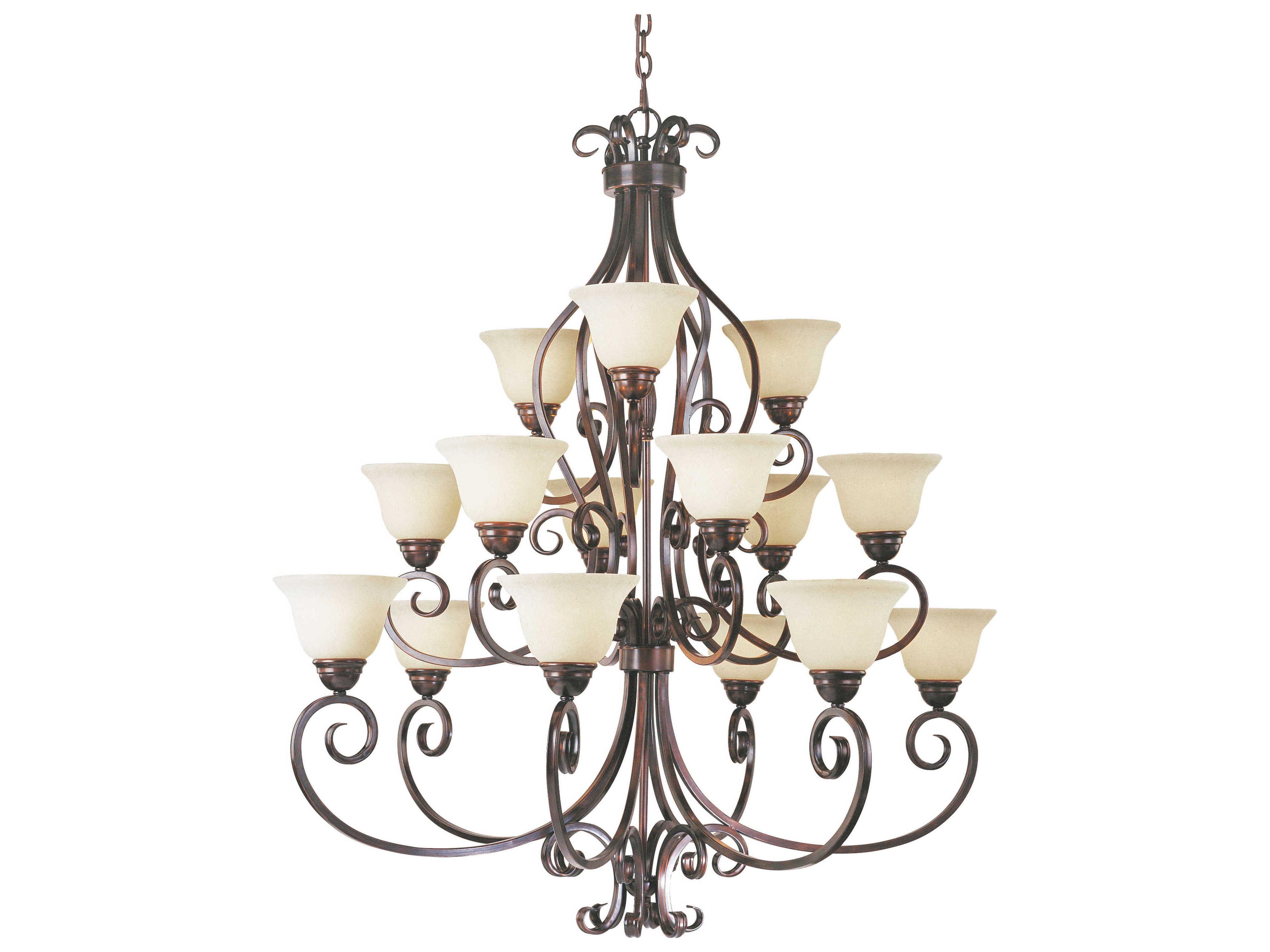 Manor 15-Light Three-Tier Chandelier in Oil Rubbed Bronze