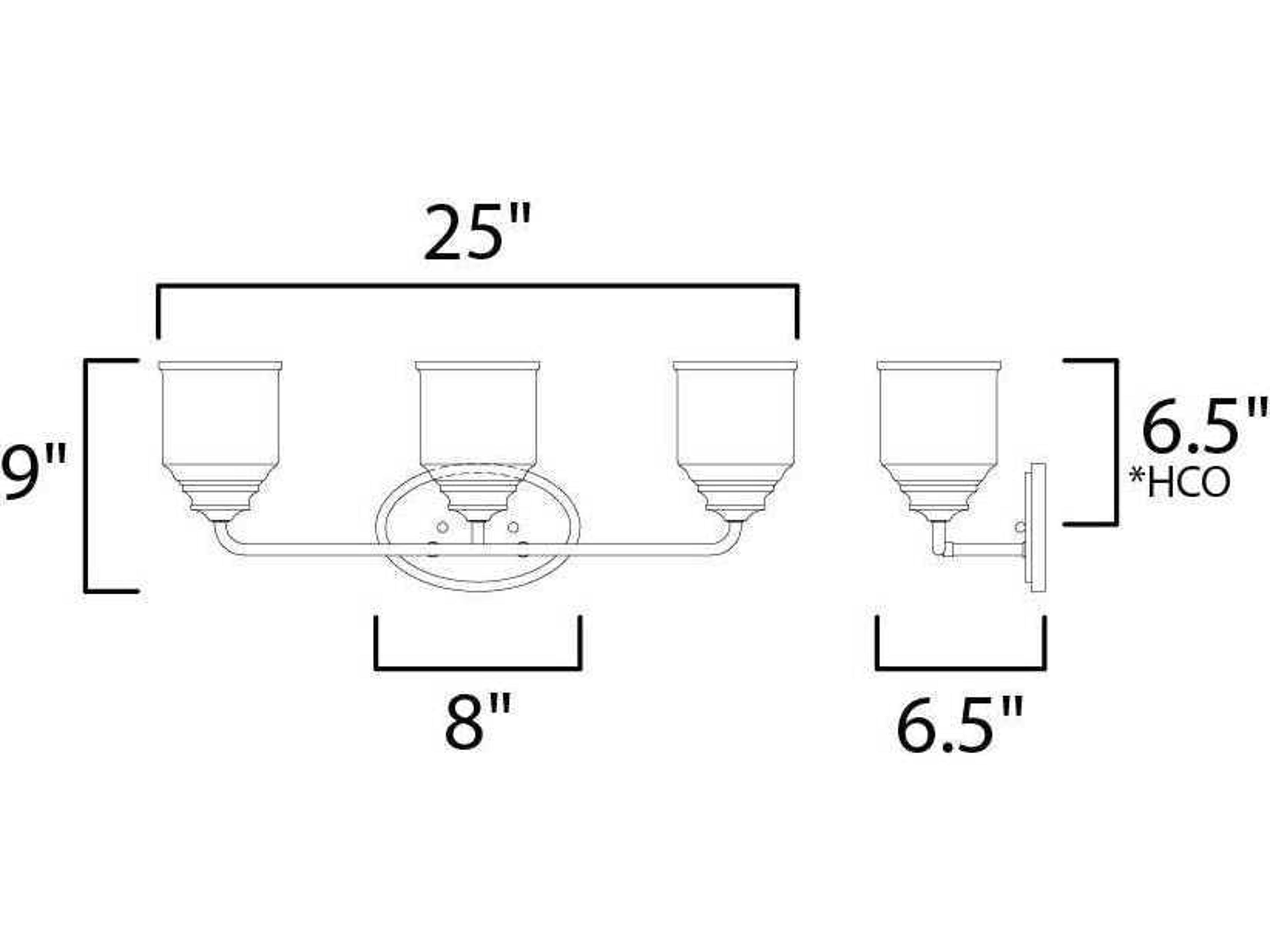 Maxim Lighting Acadia 3-Light Heritage Gold Glass Vanity Light