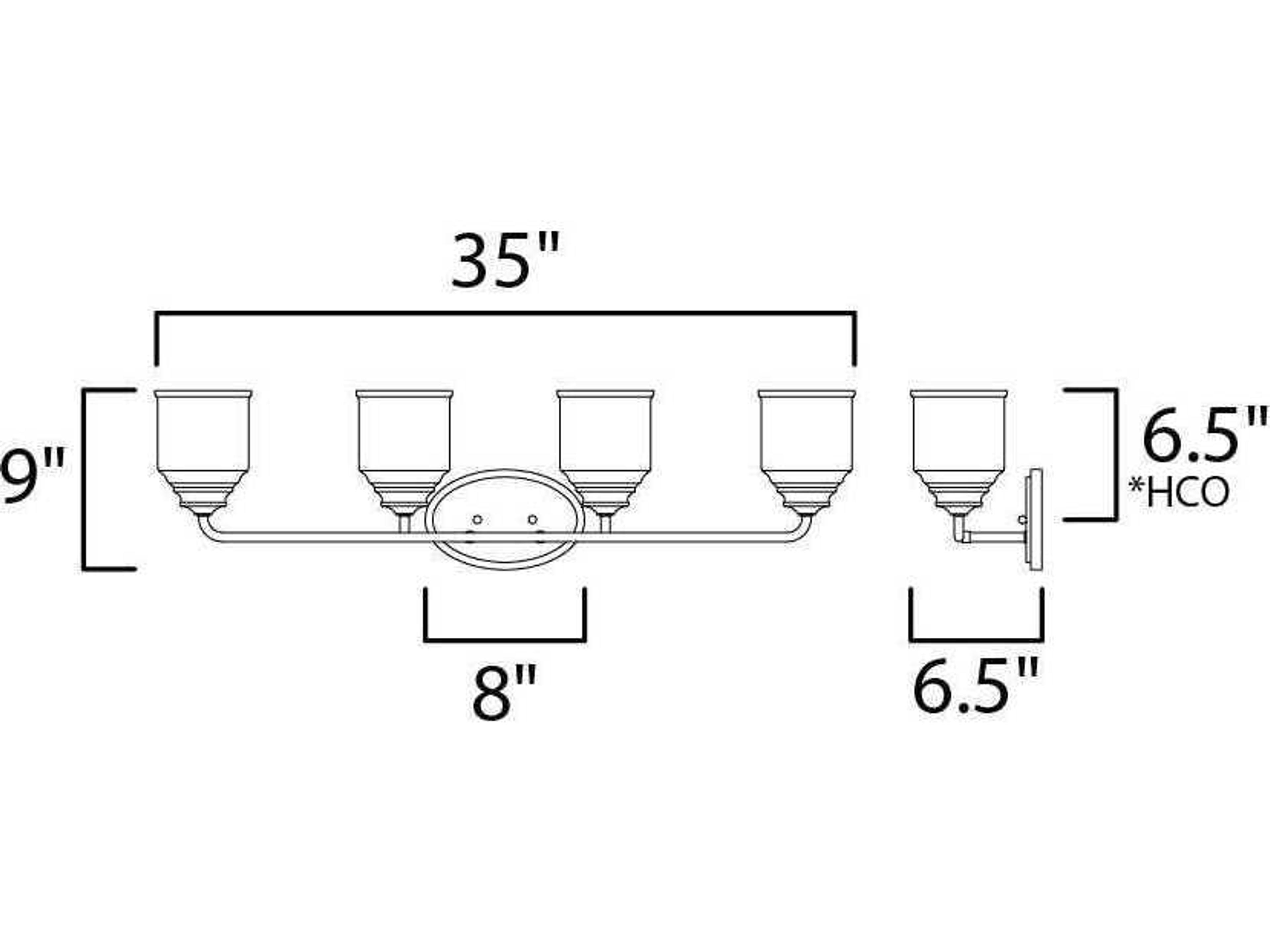 Maxim Lighting Acadia 4-Light Heritage Gold Glass Vanity Light