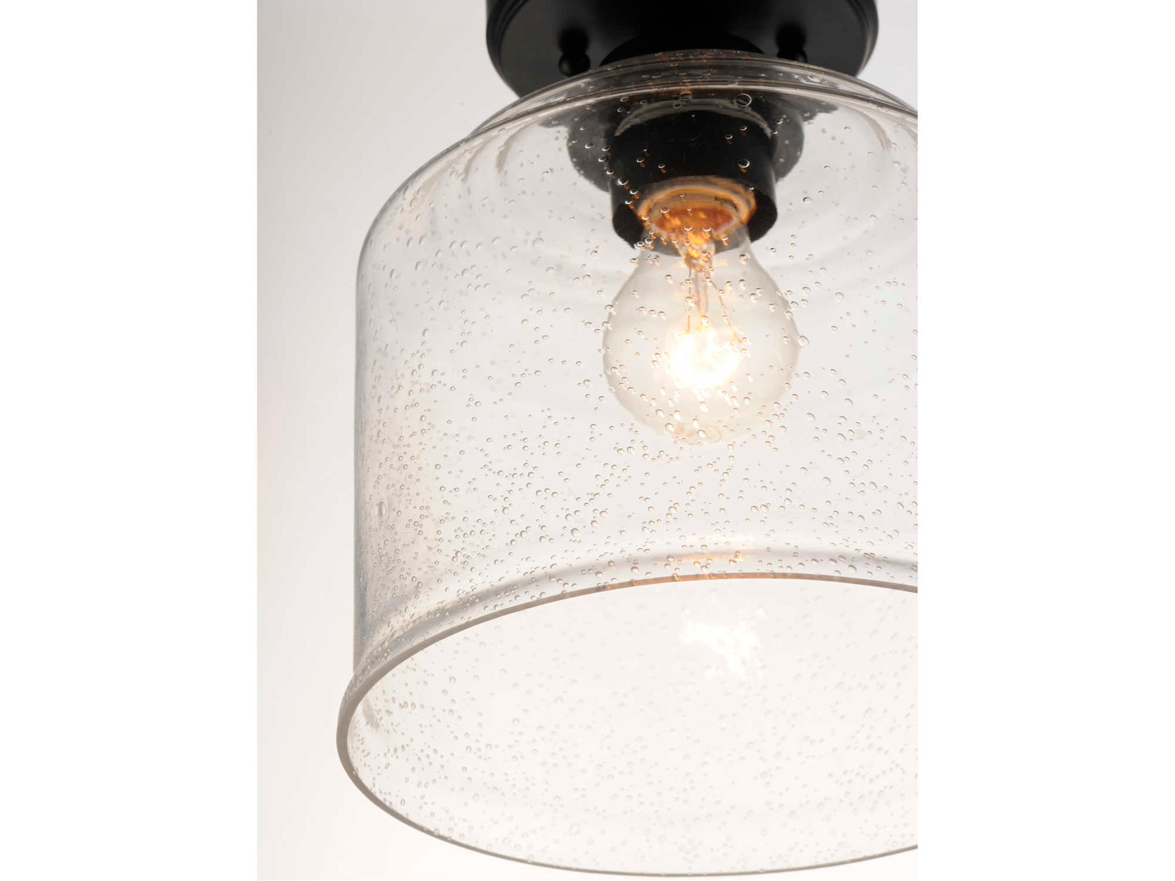 Maxim Lighting Acadia 1-Light Black Glass Bell Semi Flush Mount