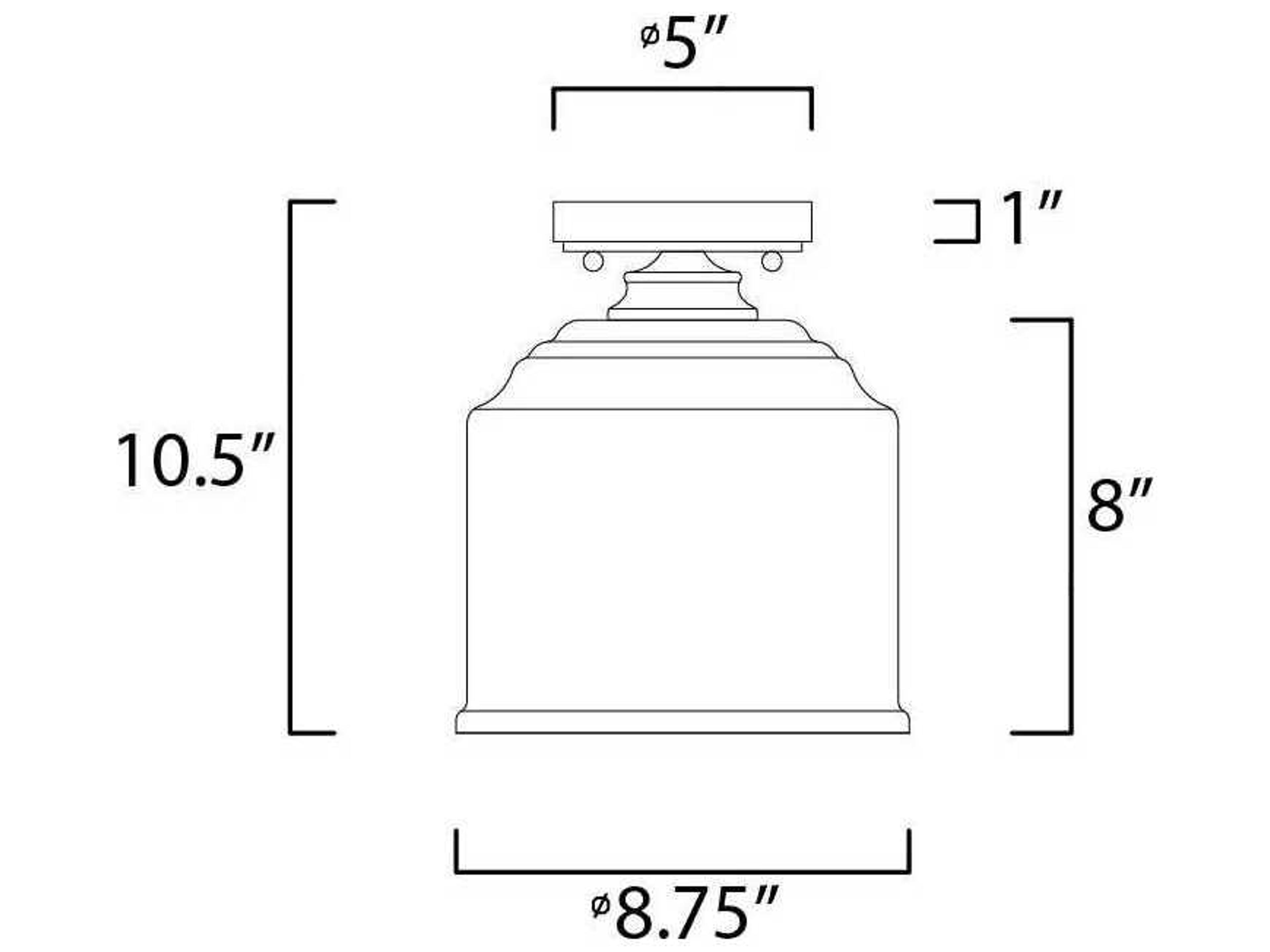 Maxim Lighting Acadia 1-Light Heritage Gold Glass Dome Flush Mount