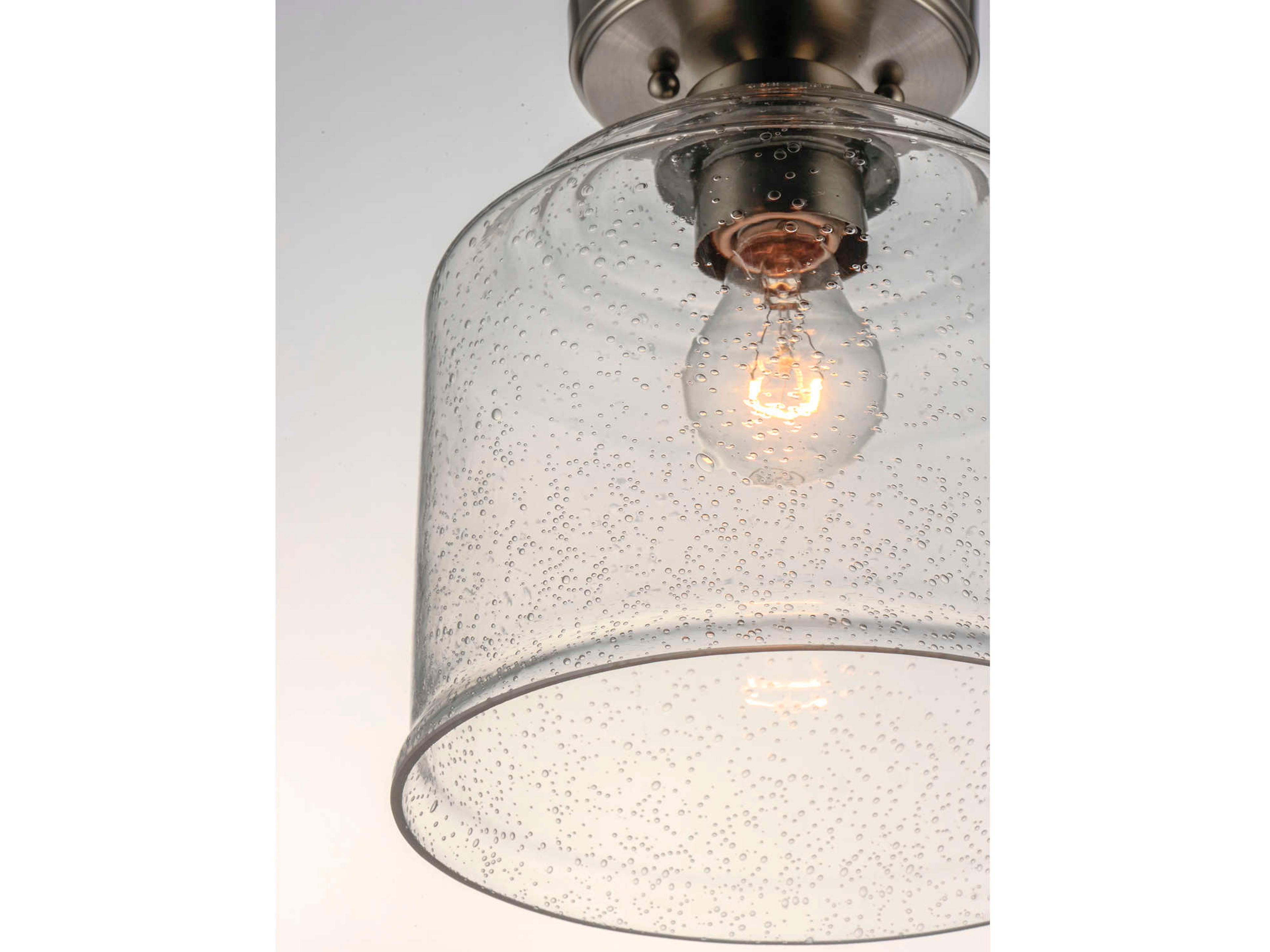 Maxim Lighting Acadia 1-Light Satin Nickel Glass Bell Semi Flush Mount