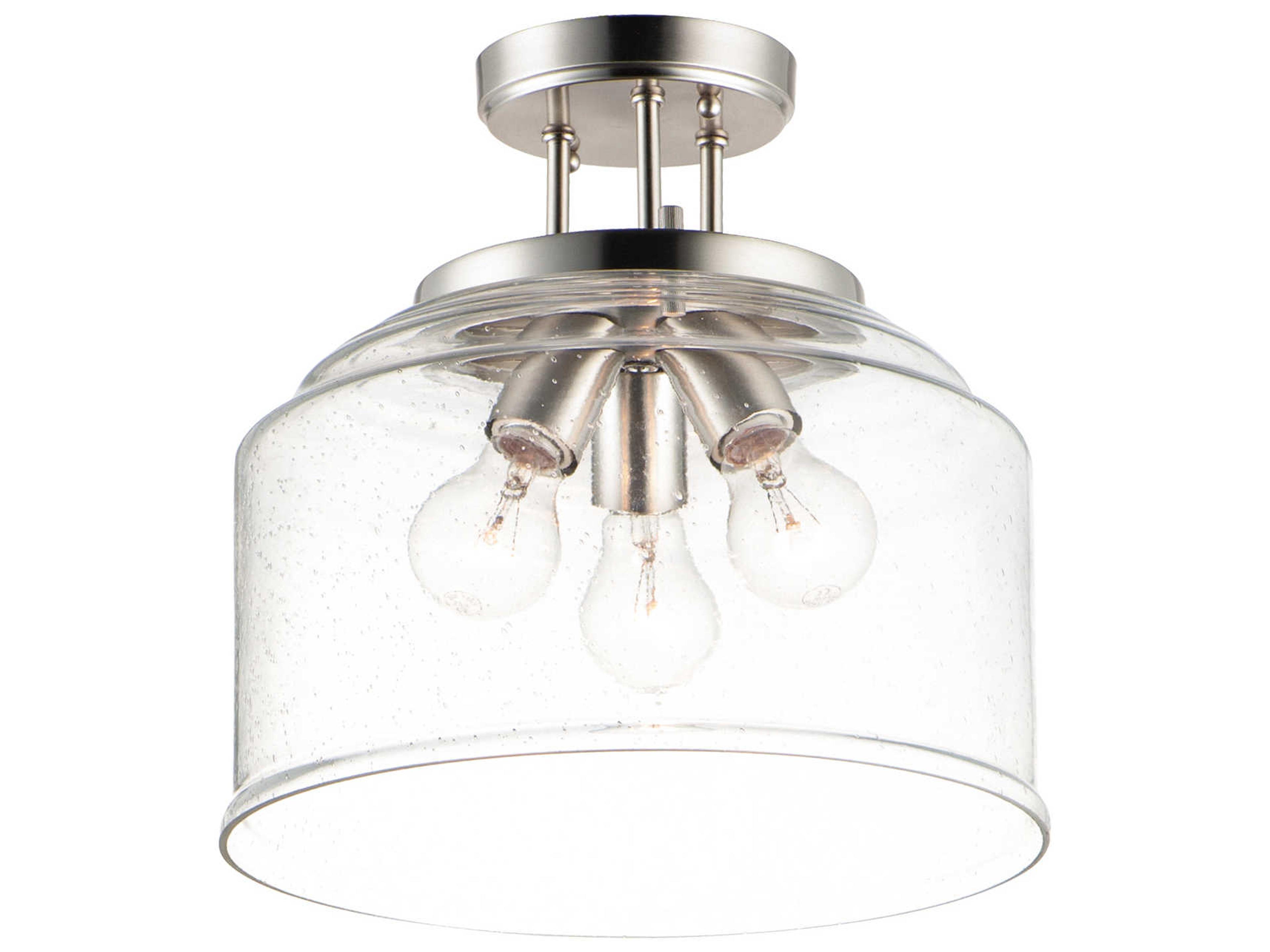 Maxim Lighting Acadia 3-Light Steel Glass Bell Semi Flush Mount