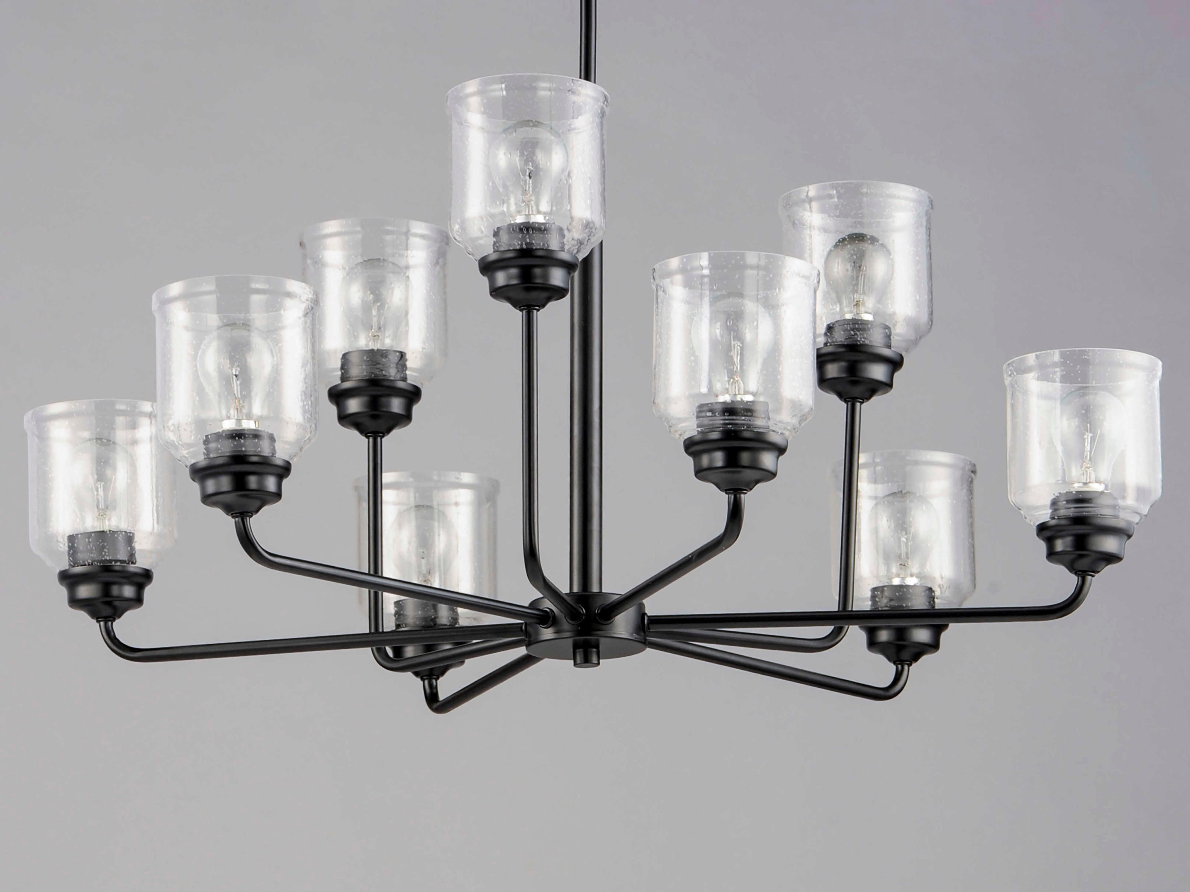 Maxim Lighting Acadia 9-Light Black Glass Bell Chandelier