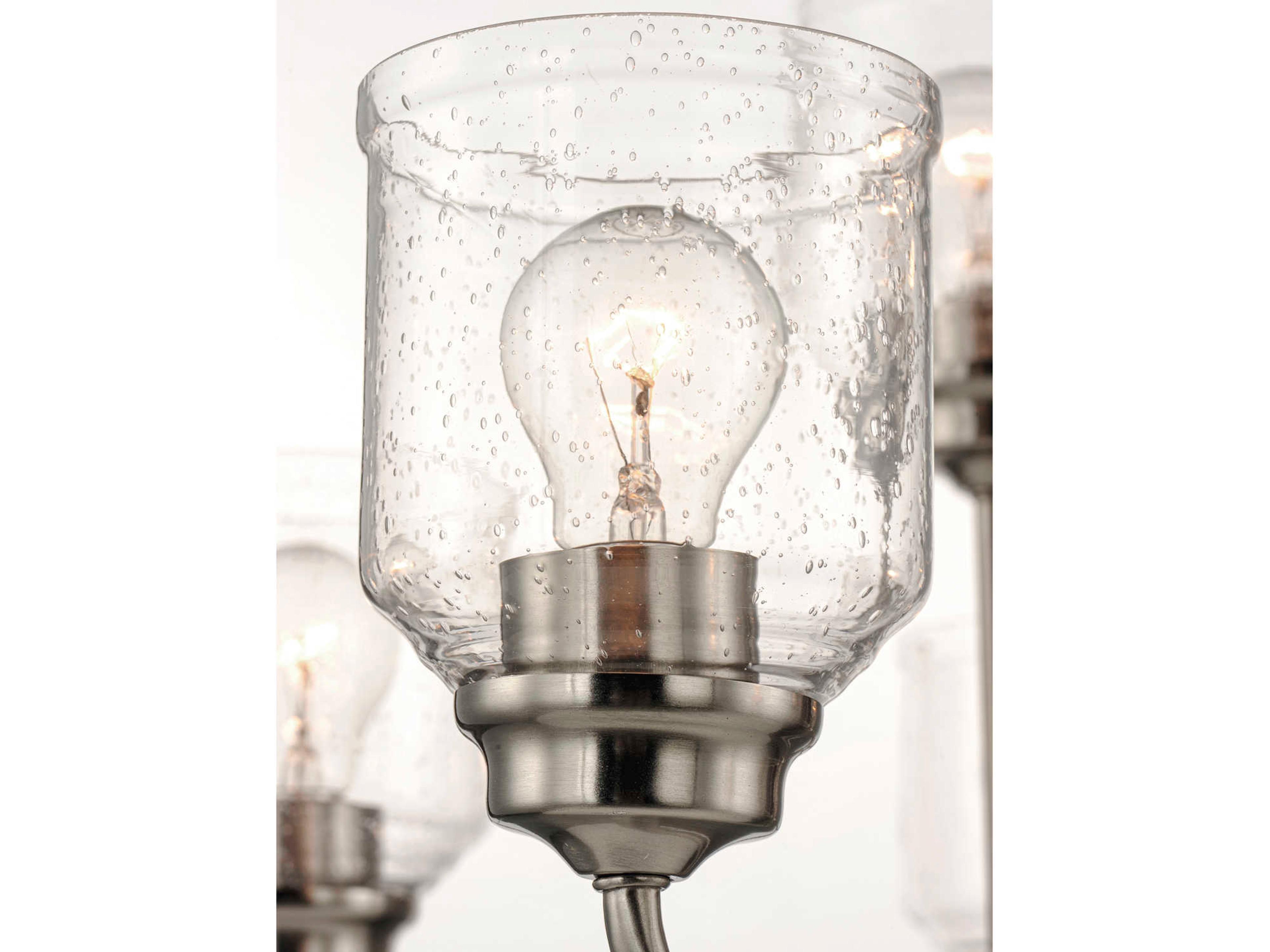 Maxim Lighting Acadia 9-Light Satin Nickel Glass Bell Chandelier