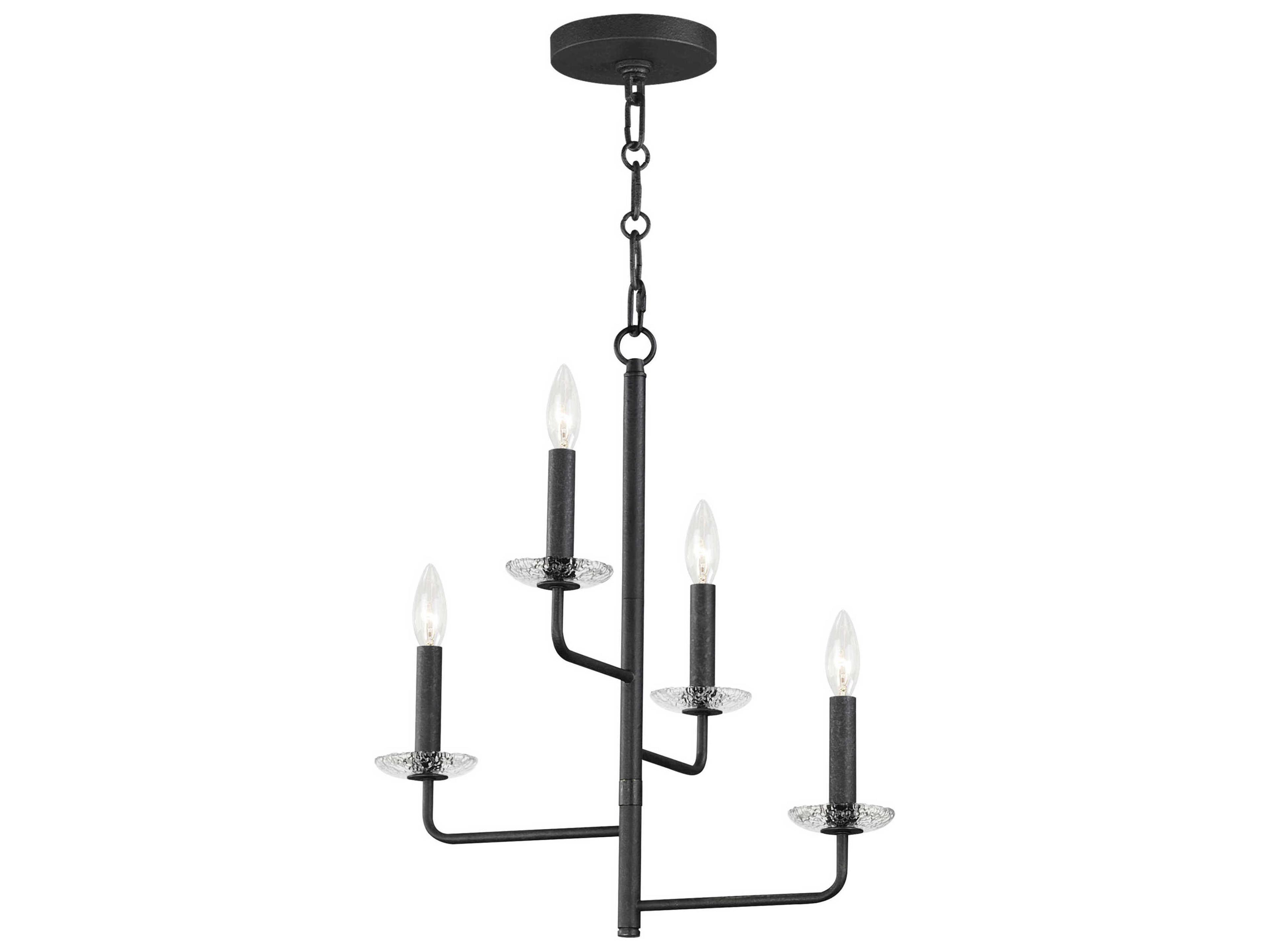 Madeira 4-Light Anthracite Black Candelabra Chandelier