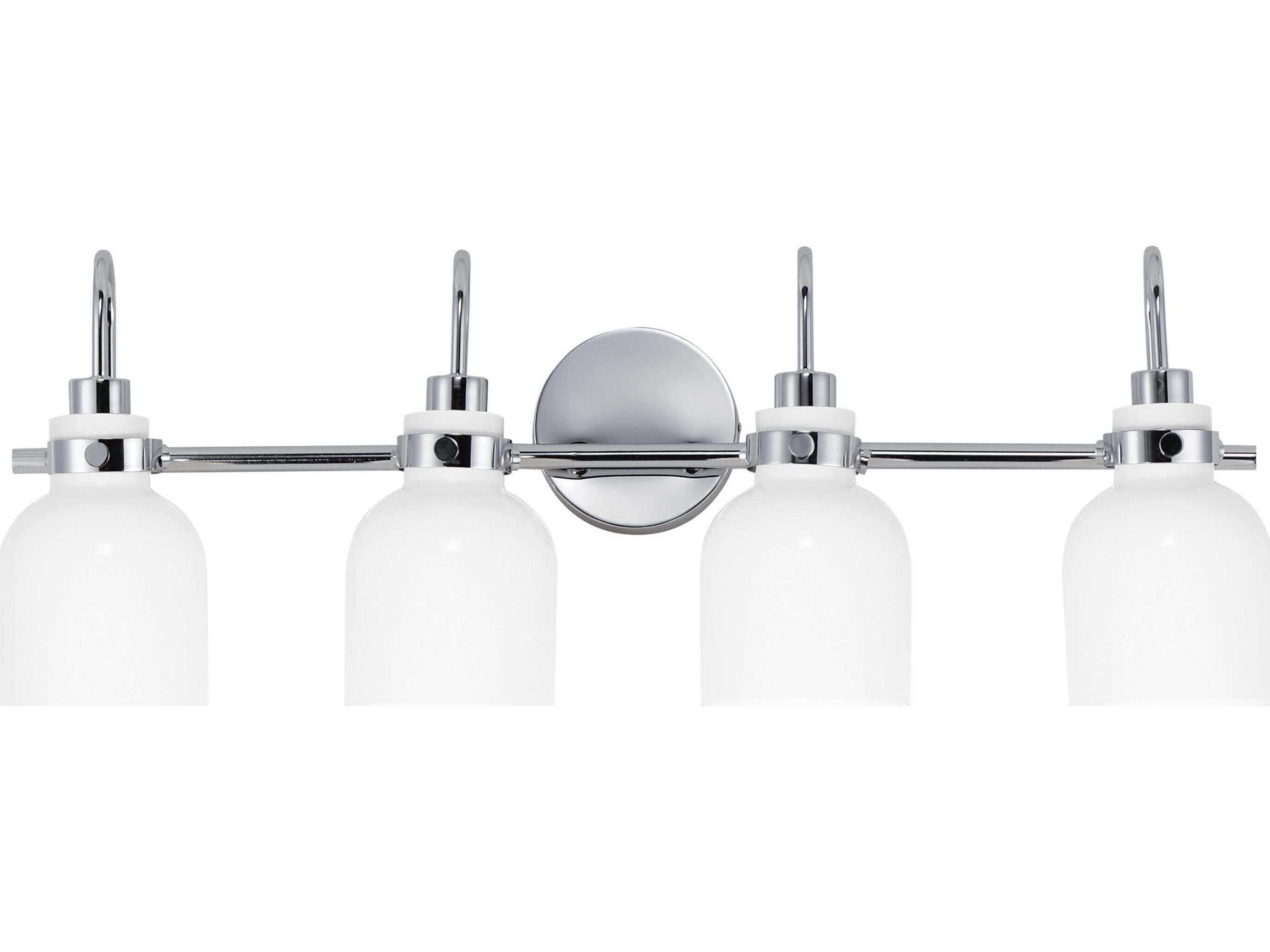 Milk 4-Light Polished Chrome Brass Vanity Light