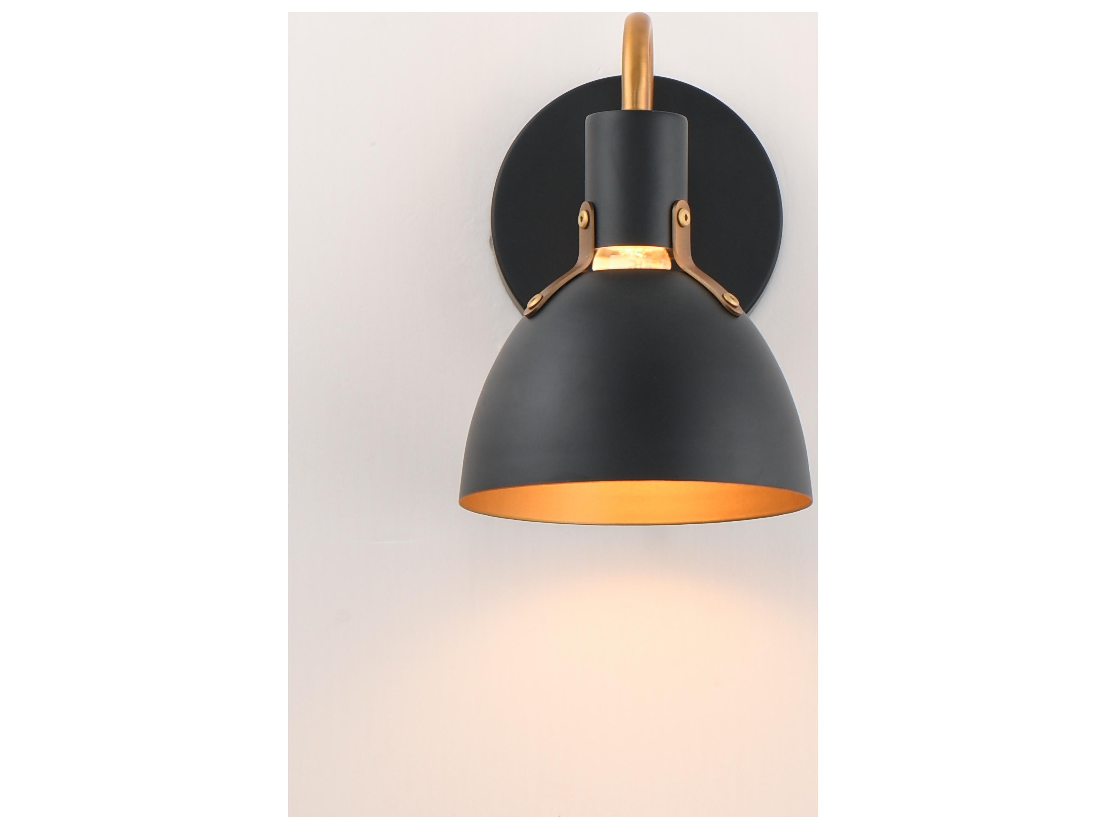 Maxim Lighting Dusk 1- Light Black Antique Brass Wall Sconce