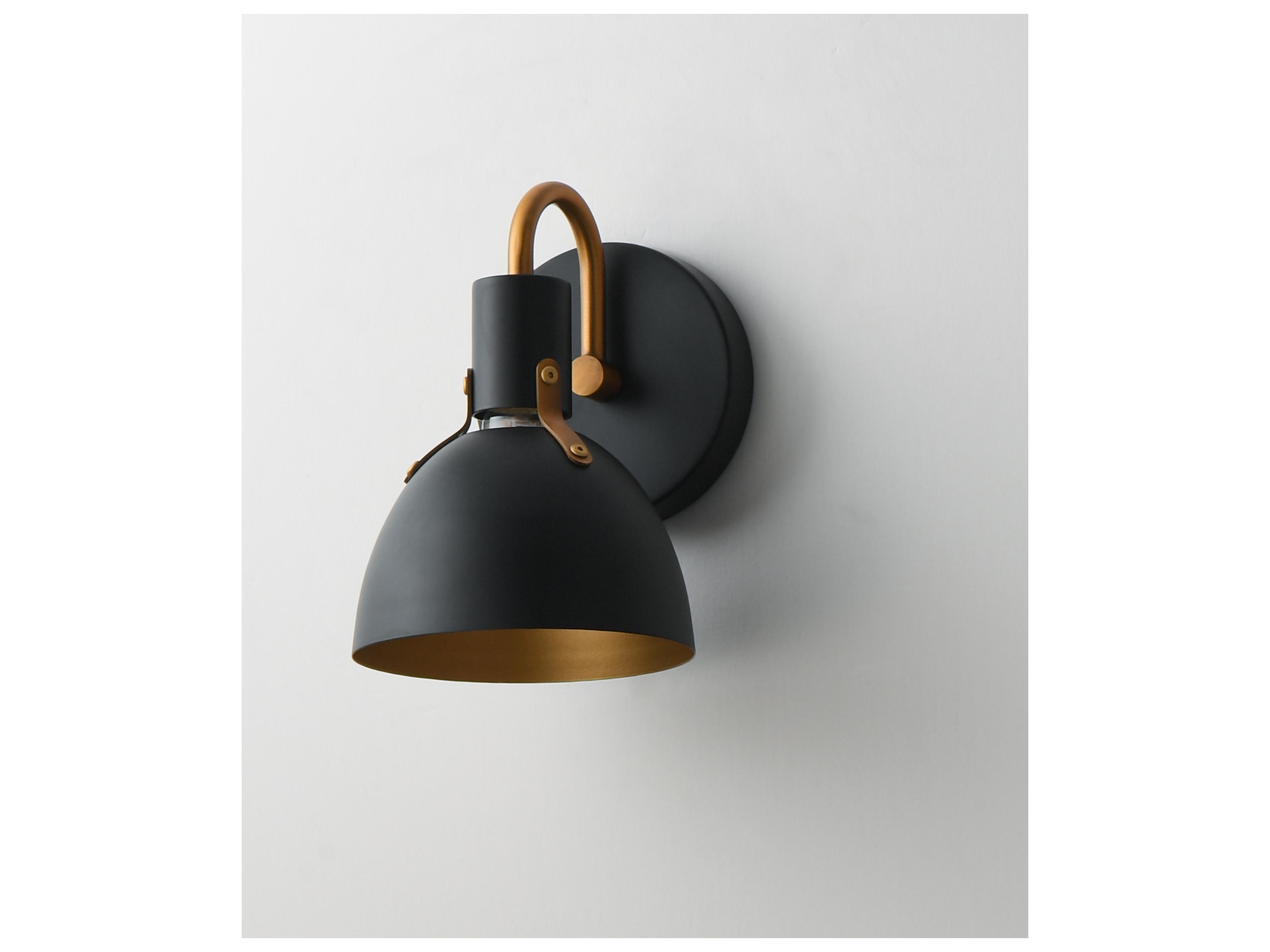 Maxim Lighting Dusk 1- Light Black Antique Brass Wall Sconce