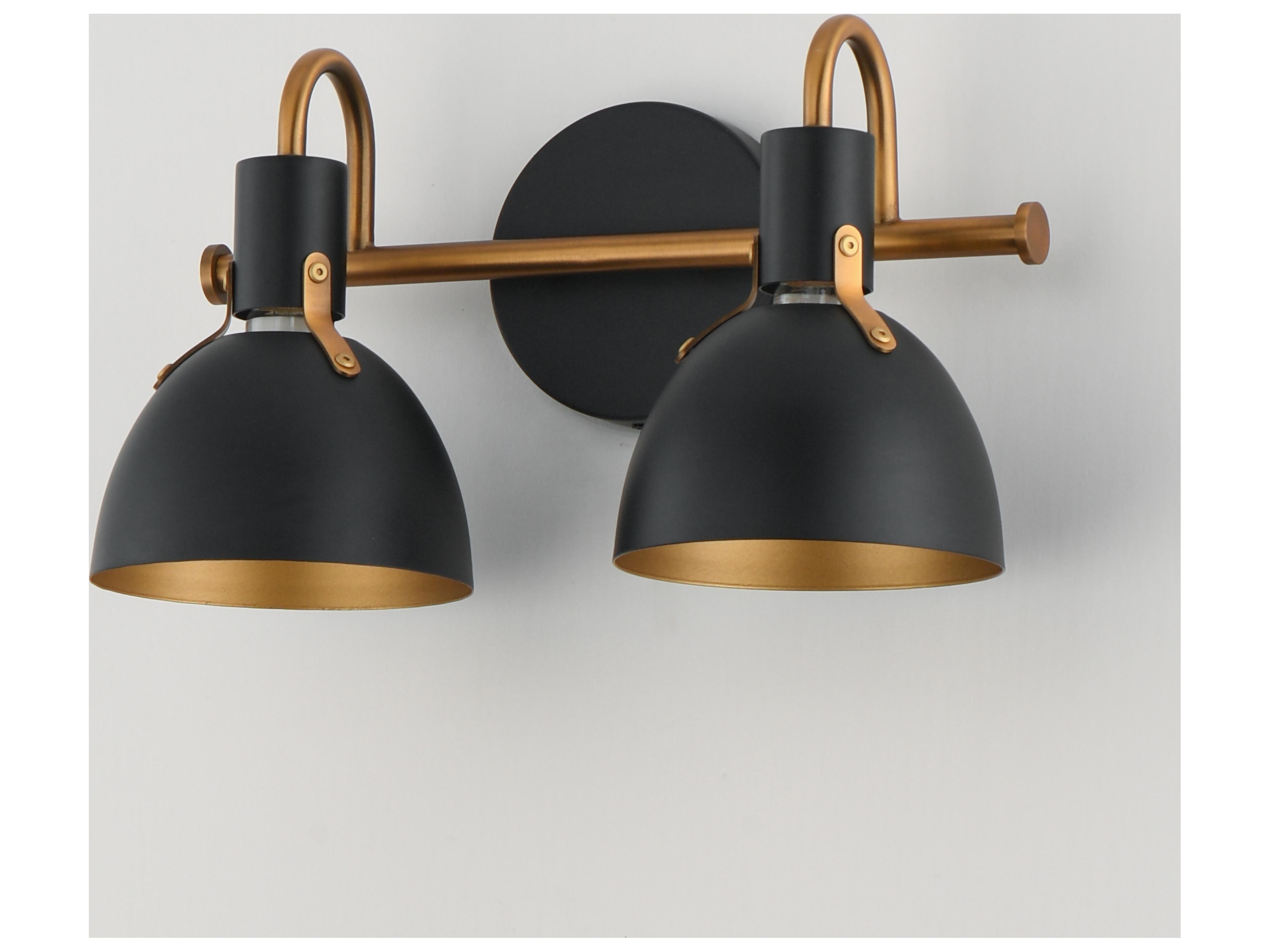 Maxim Lighting Dusk 2- Light Black Antique Brass Vanity