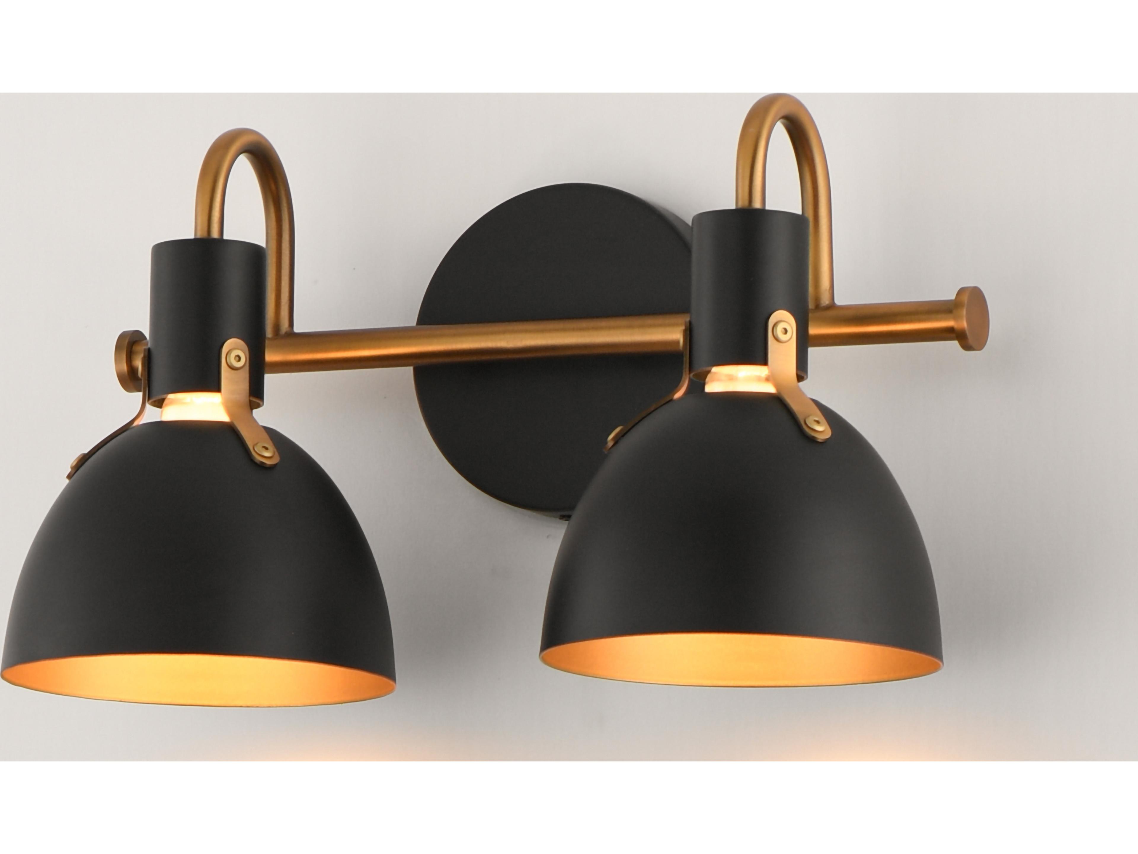 Maxim Lighting Dusk 2- Light Black Antique Brass Vanity