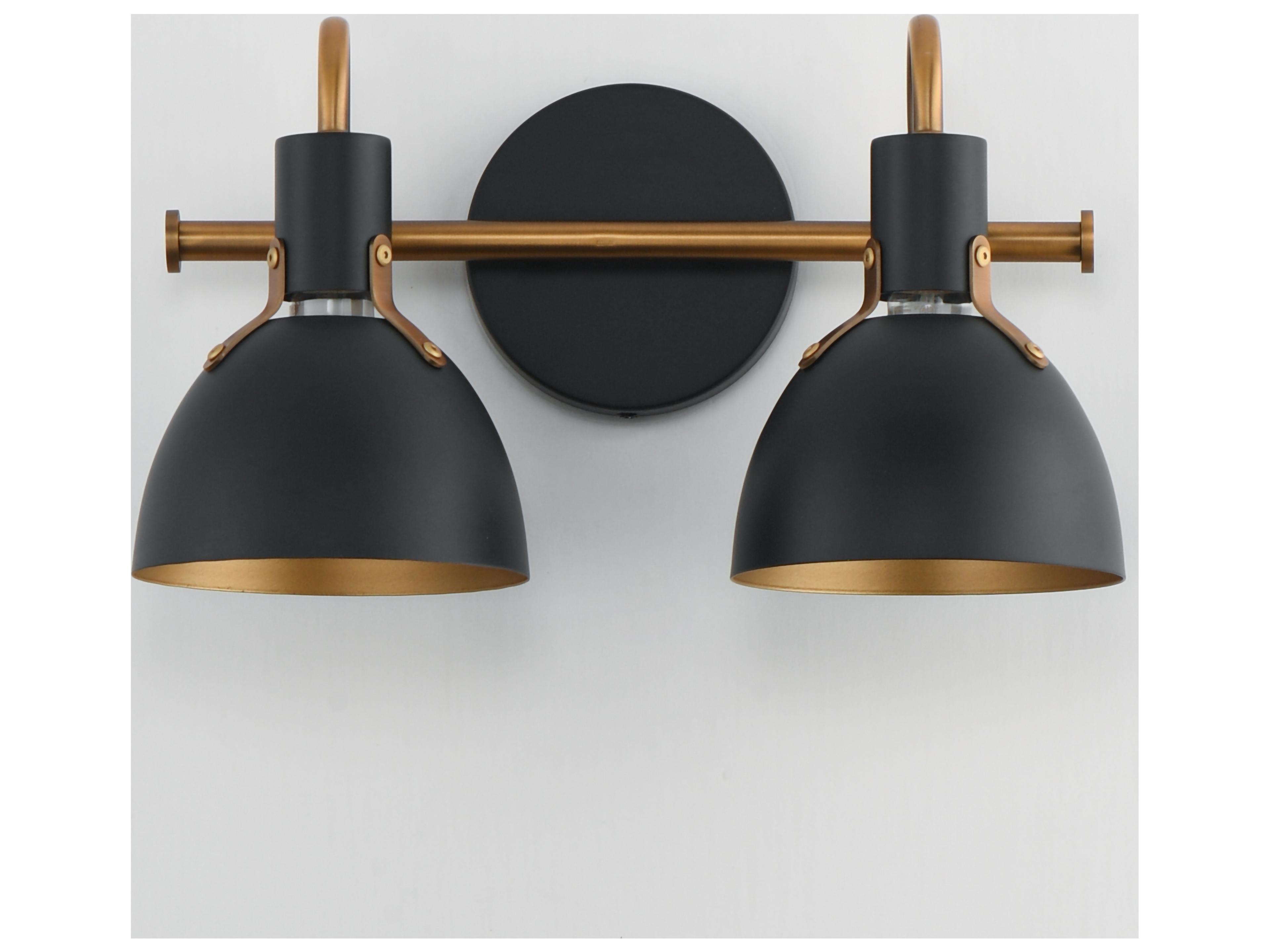 Maxim Lighting Dusk 2- Light Black Antique Brass Vanity