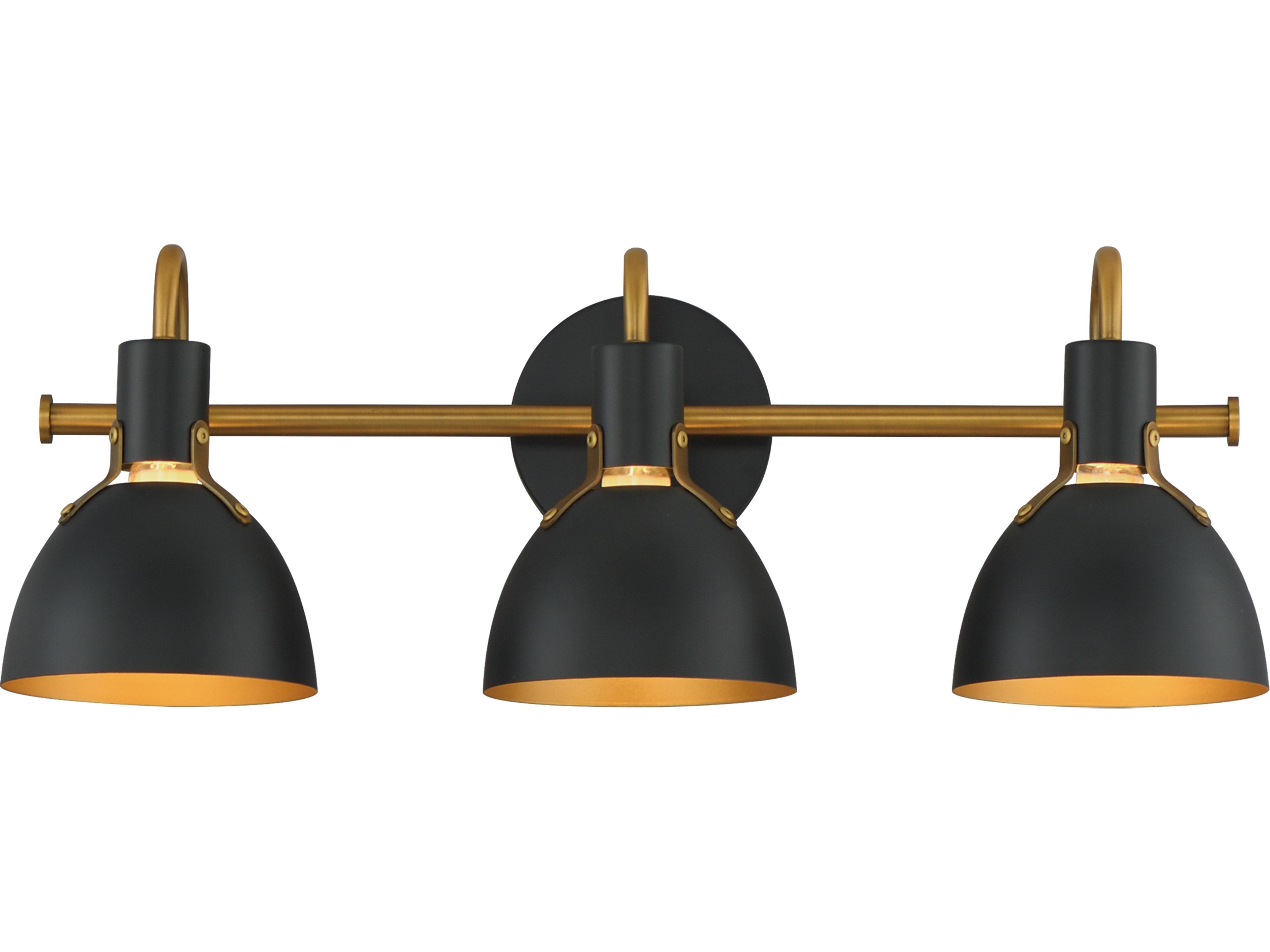 Dusk 3- Light Black Antique Brass Vanity