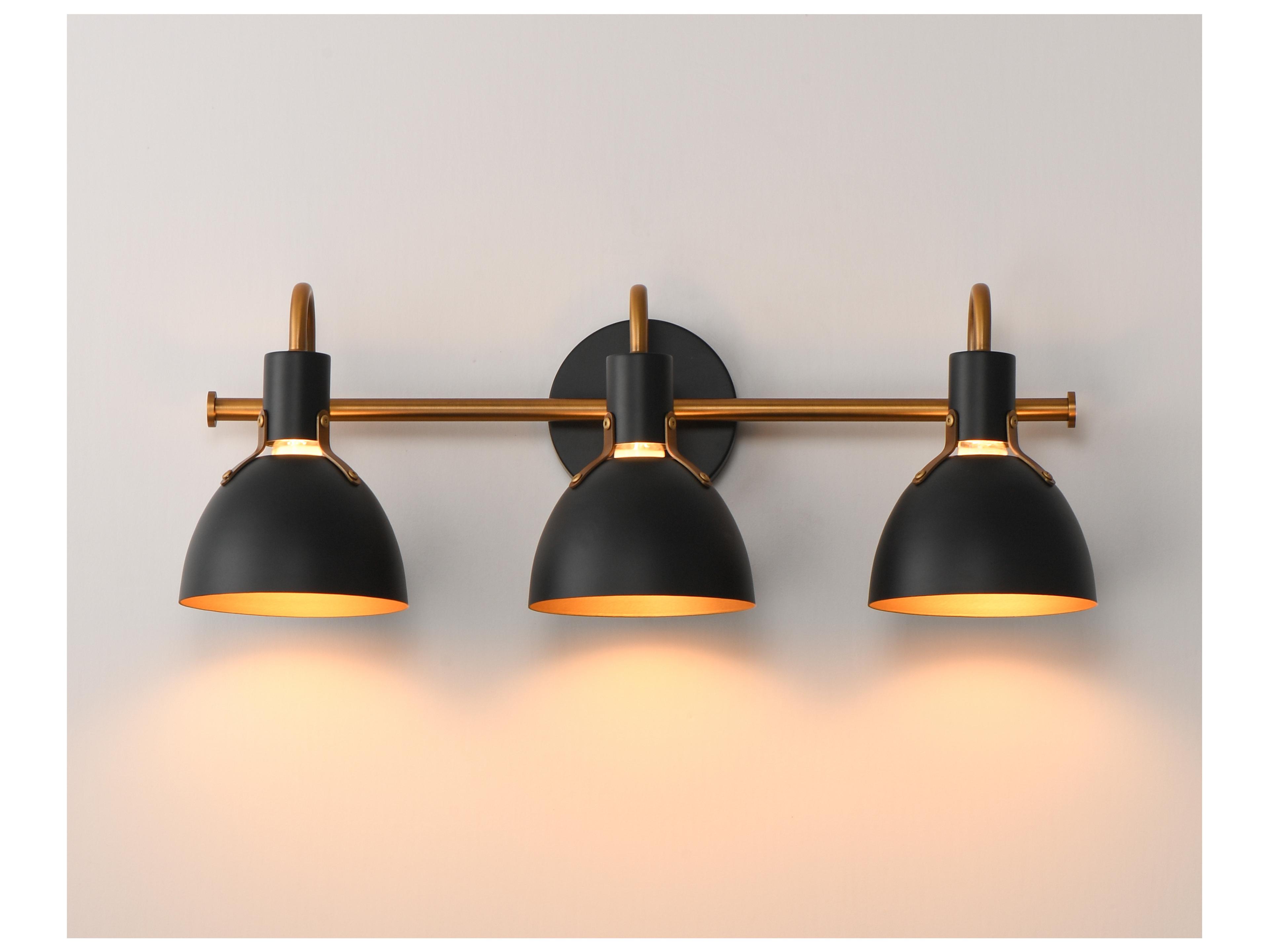 Maxim Lighting Dusk 3- Light Black Antique Brass Vanity