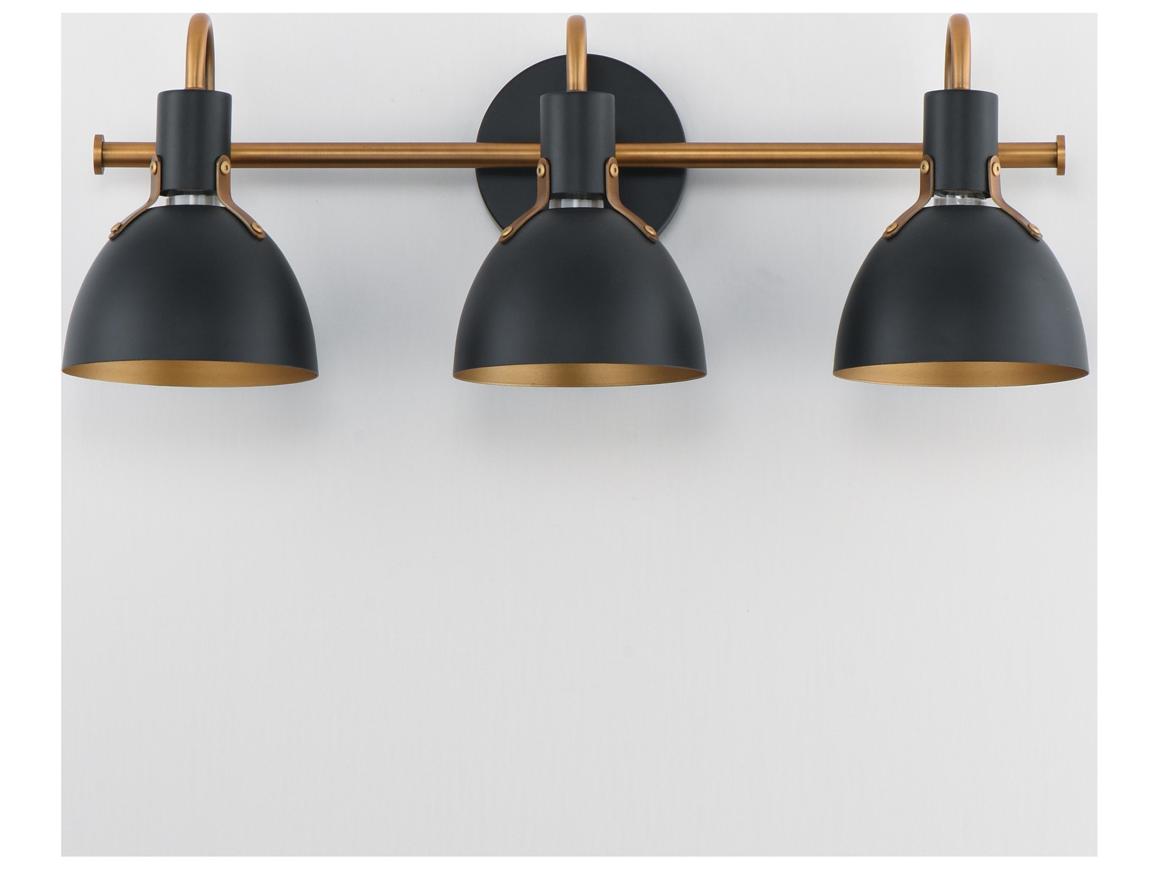 Maxim Lighting Dusk 3- Light Black Antique Brass Vanity