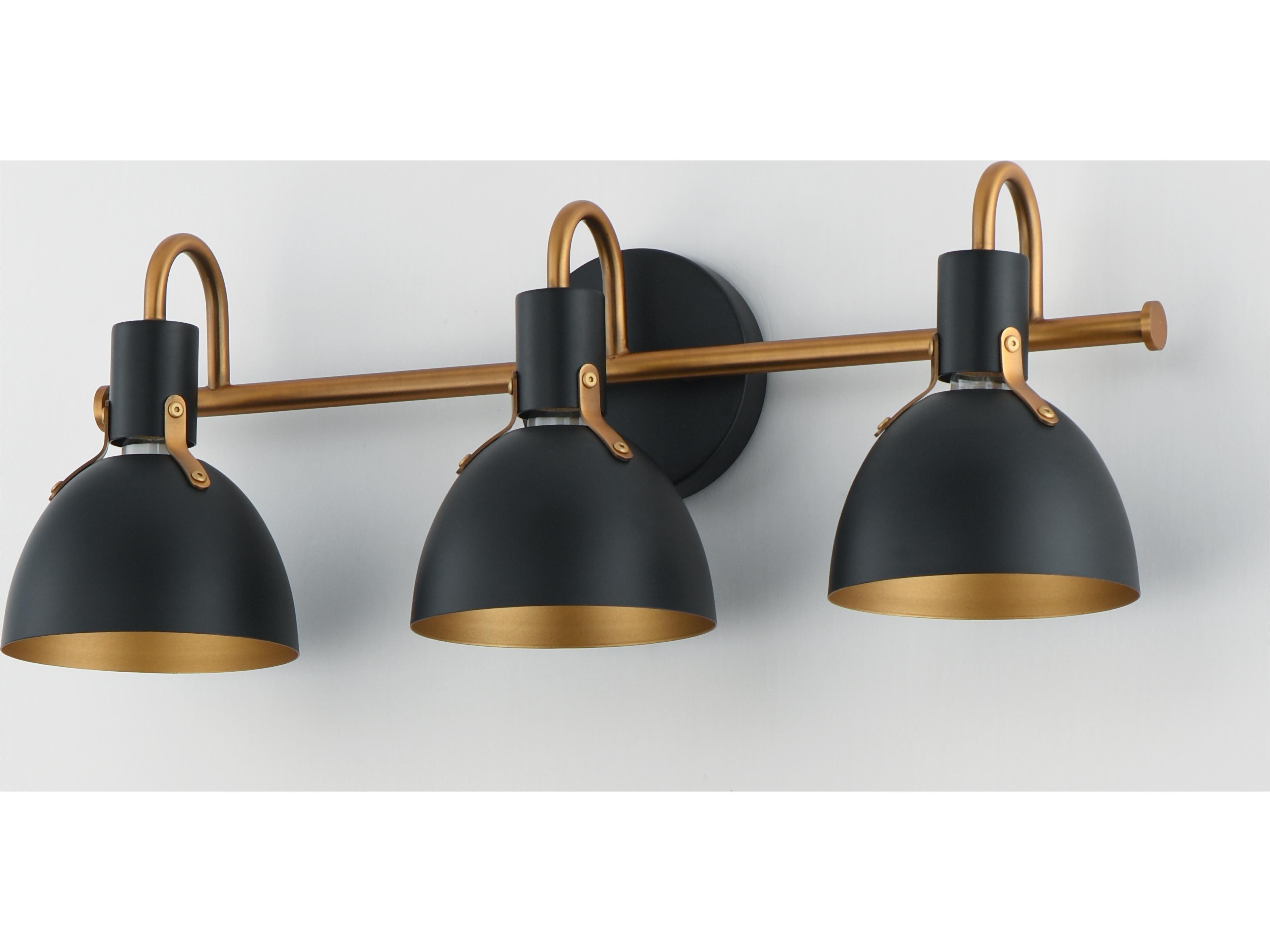 Maxim Lighting Dusk 3- Light Black Antique Brass Vanity