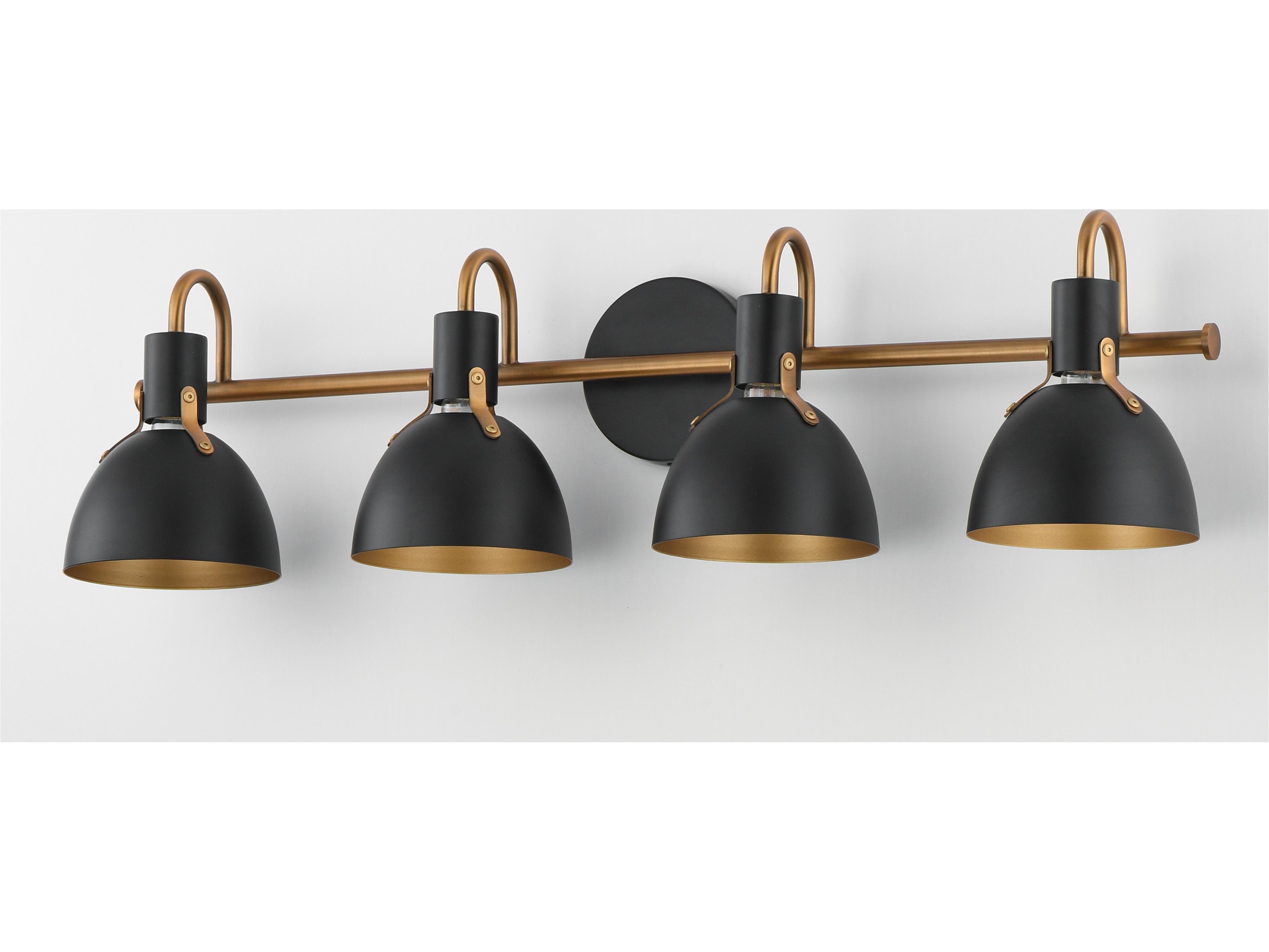 Maxim Lighting Dusk 4- Light Black Antique Brass Vanity