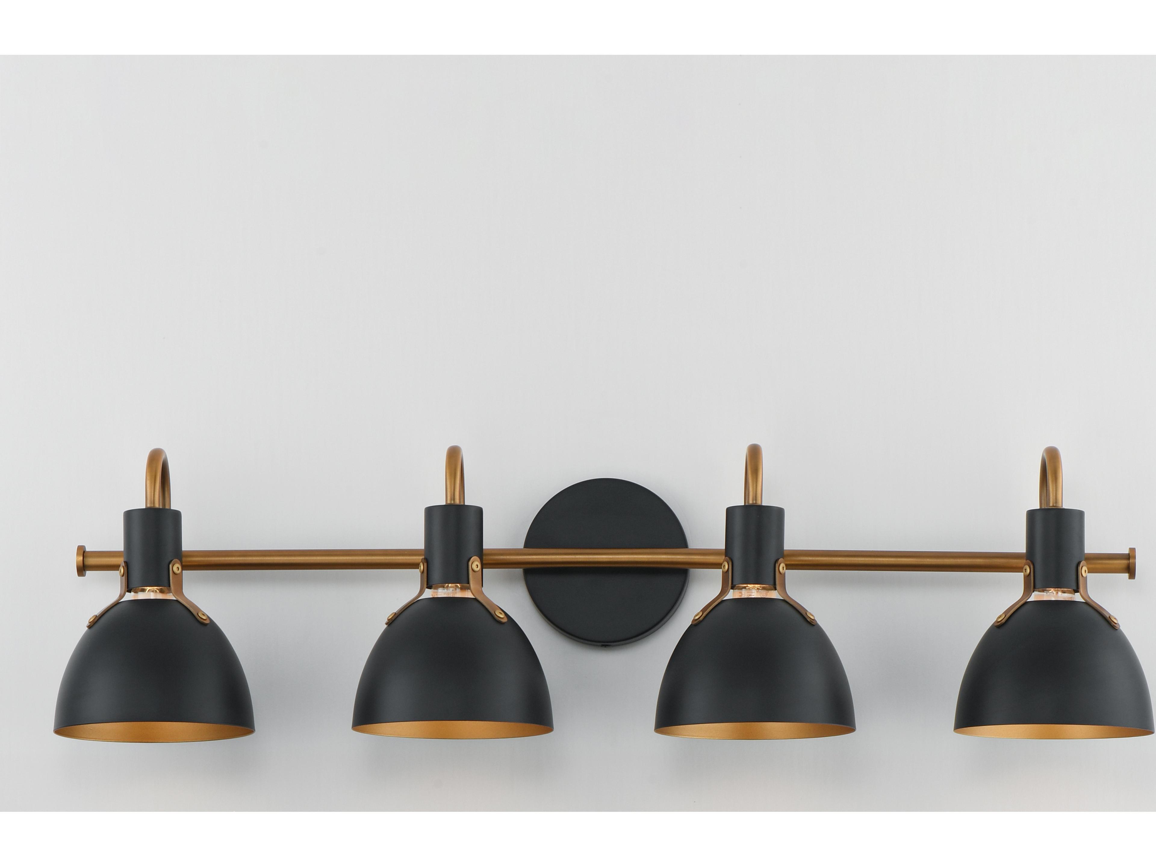 Maxim Lighting Dusk 4- Light Black Antique Brass Vanity