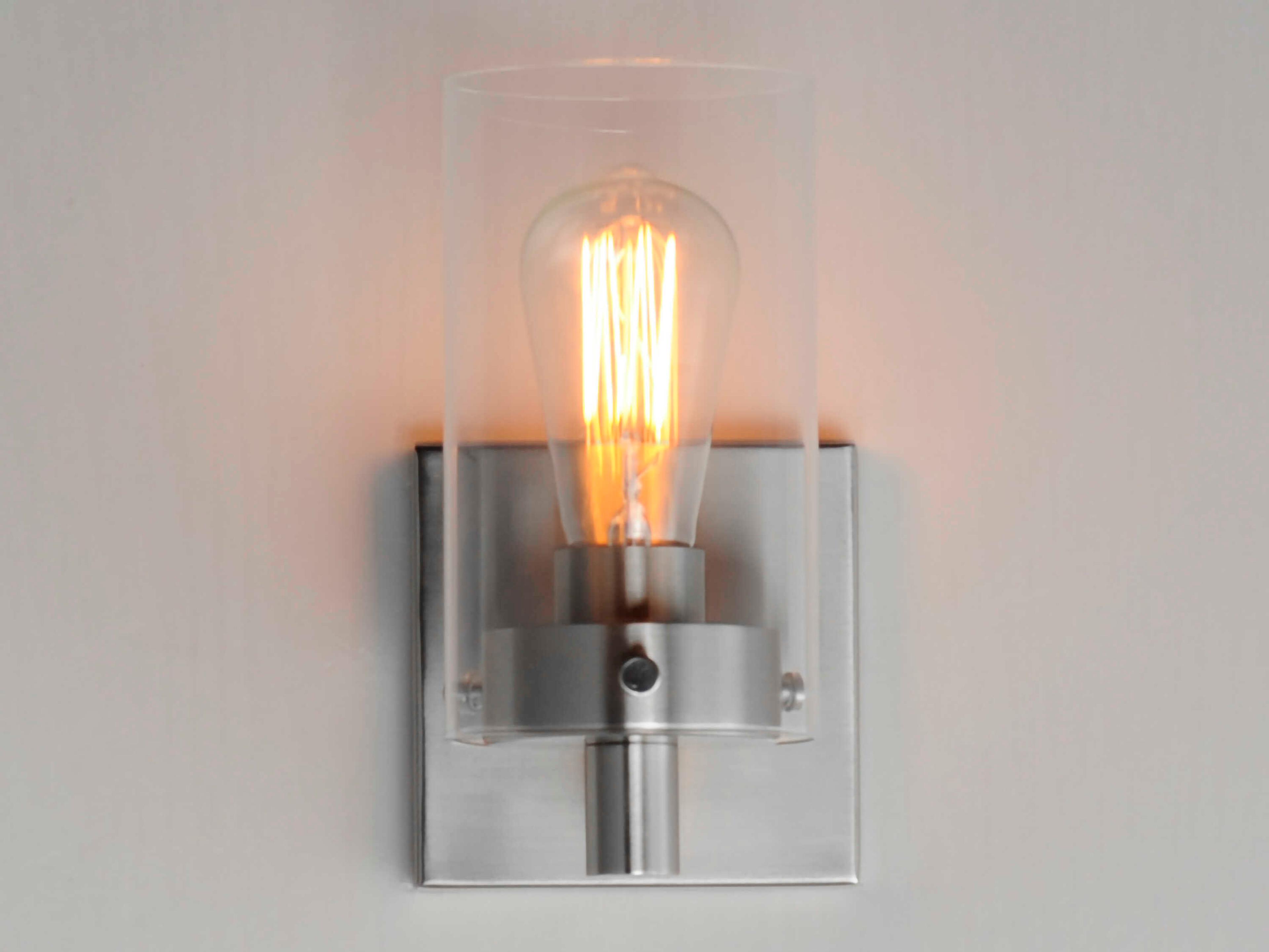 Maxim Lighting Pinn 1-Light Satin Nickel Glass Wall Sconce