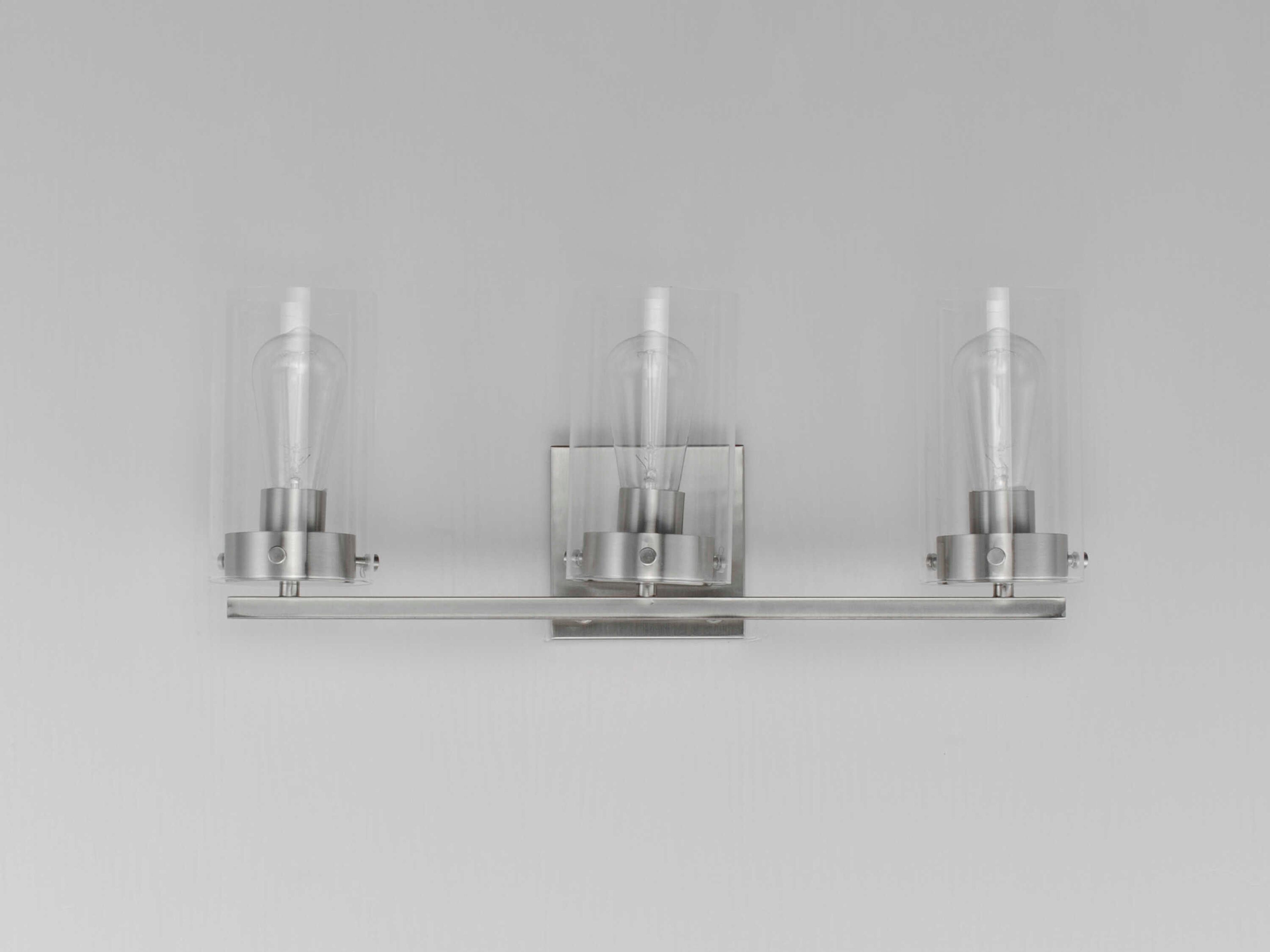 Maxim Lighting Pinn 3-Light Satin Nickel Glass Vanity Light