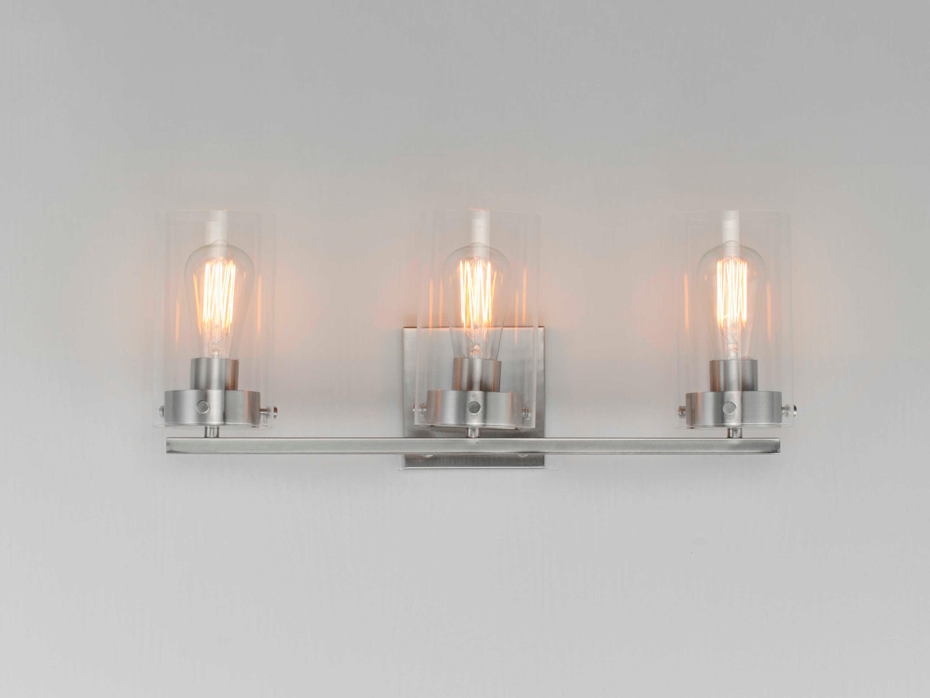 Maxim Lighting Pinn 3-Light Satin Nickel Glass Vanity Light