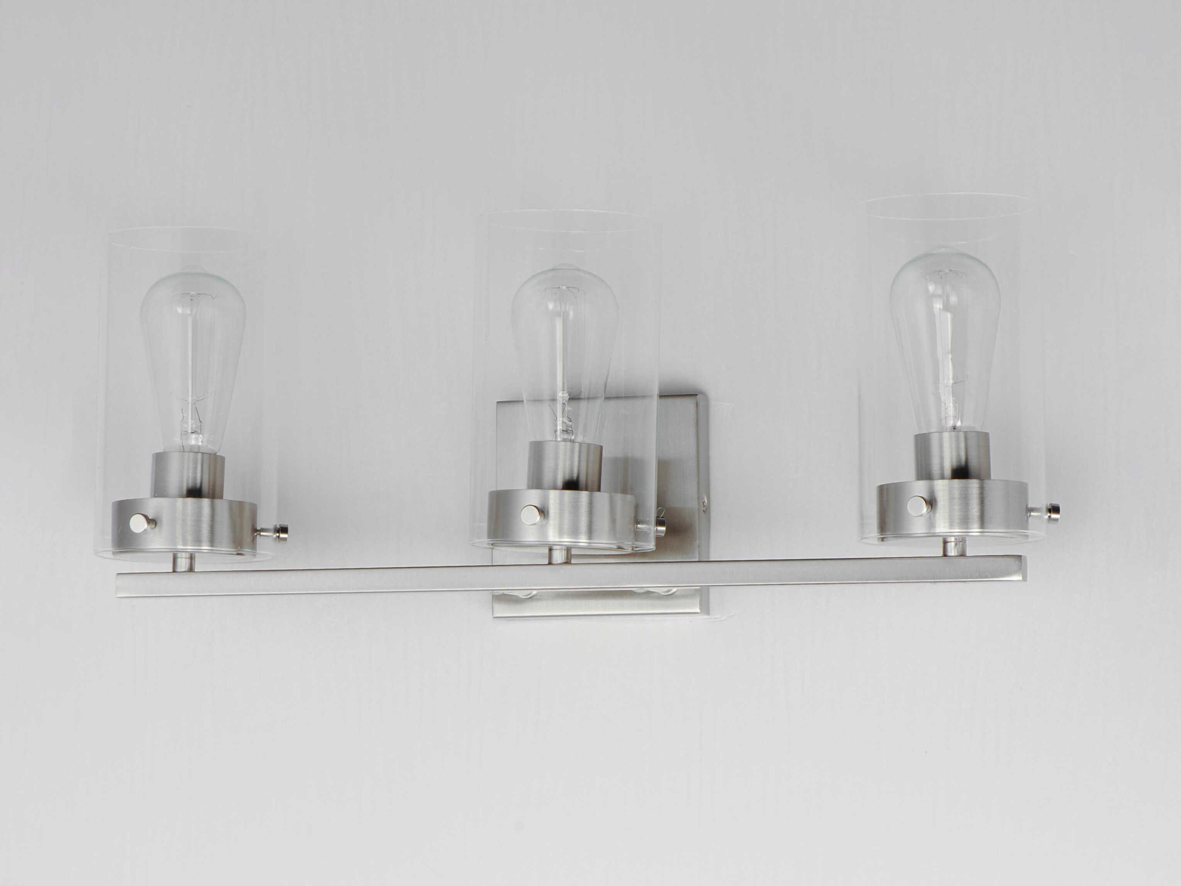 Maxim Lighting Pinn 3-Light Satin Nickel Glass Vanity Light