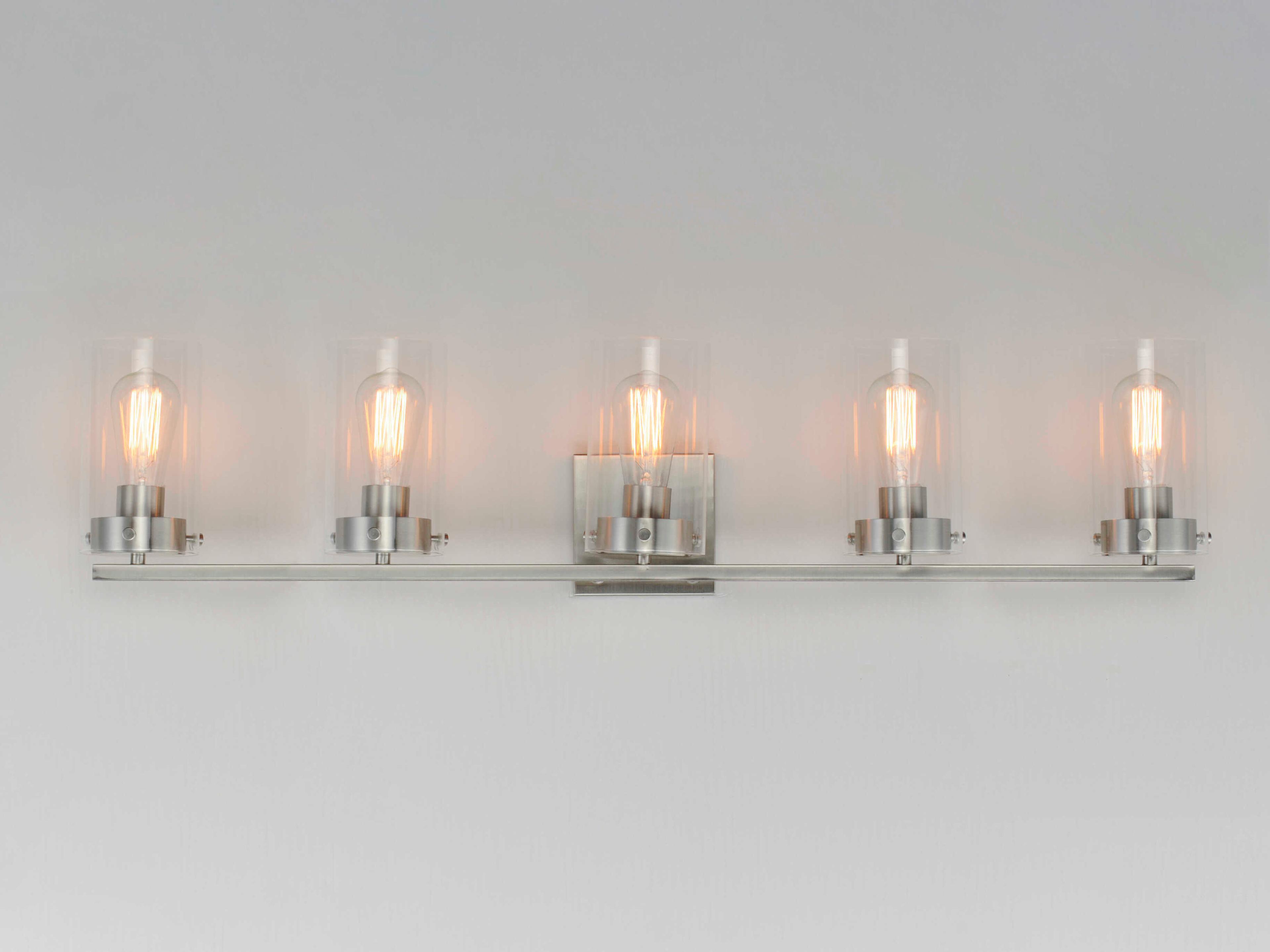 Maxim Lighting Pinn 5-Light Satin Nickel Glass Vanity Light