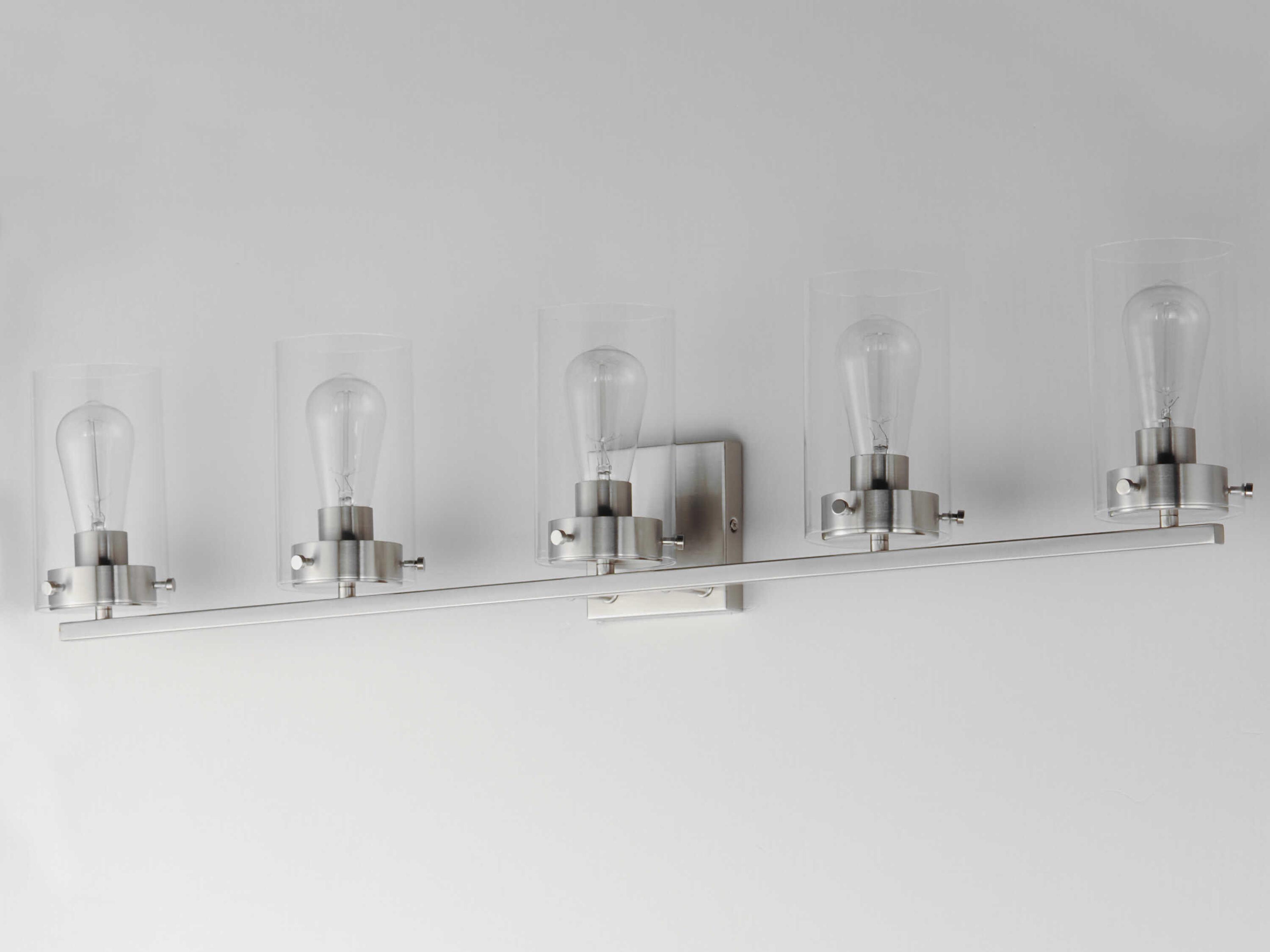 Maxim Lighting Pinn 5-Light Satin Nickel Glass Vanity Light
