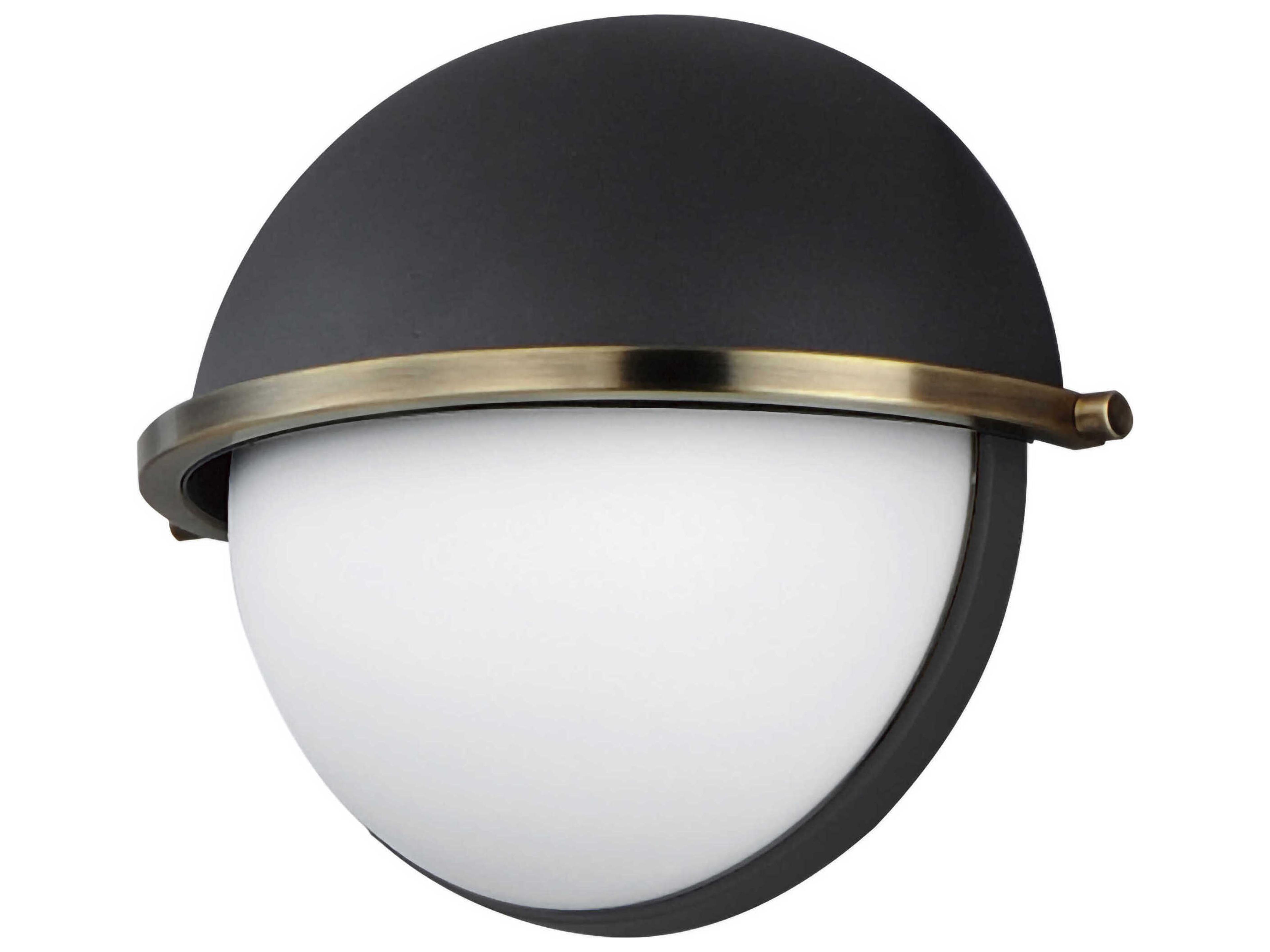 Duke 1-Light Black Weathered Brass Glass Wall Sconce