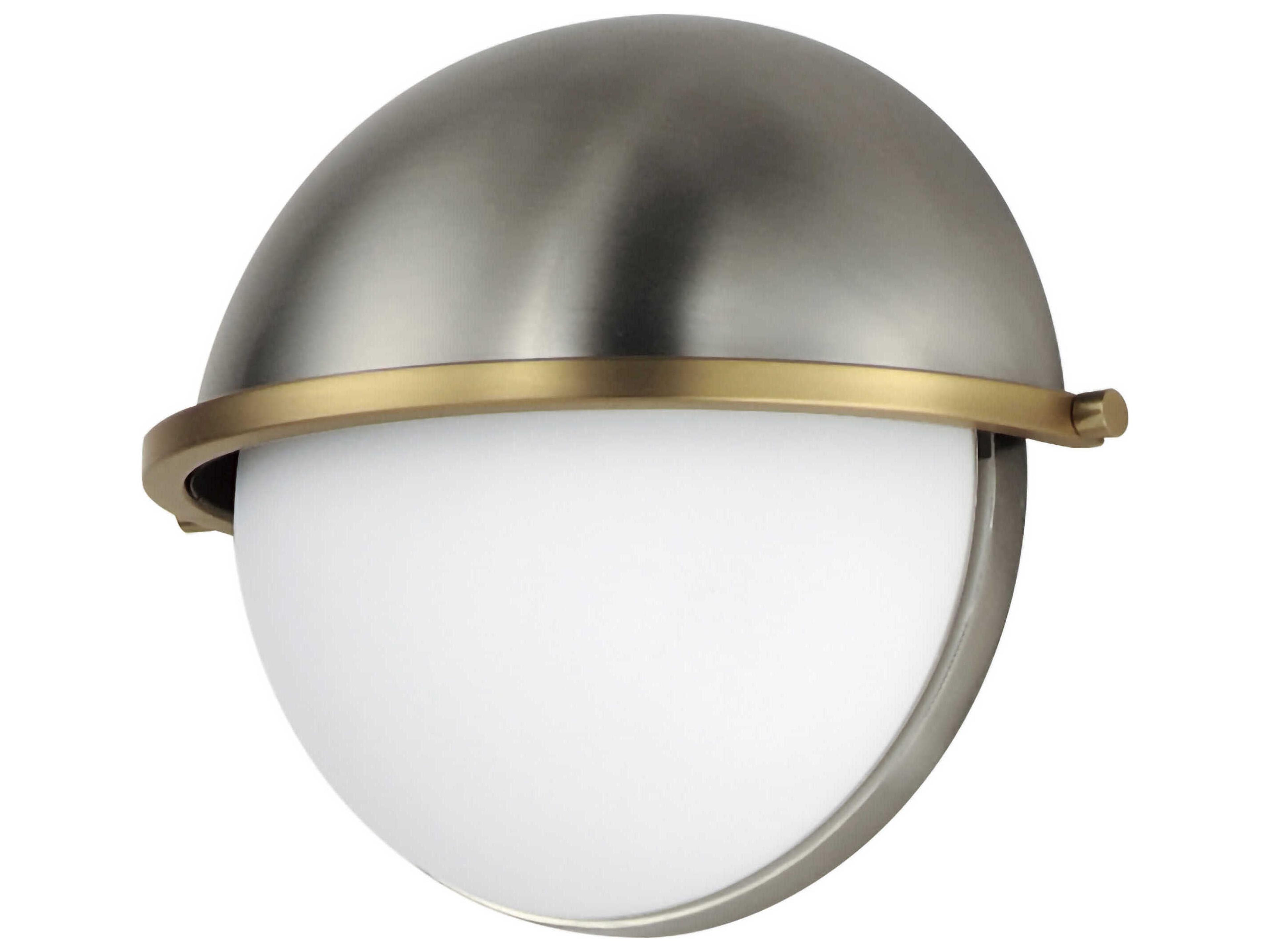 Duke 1-Light Satin Nickel Brass Glass Wall Sconce