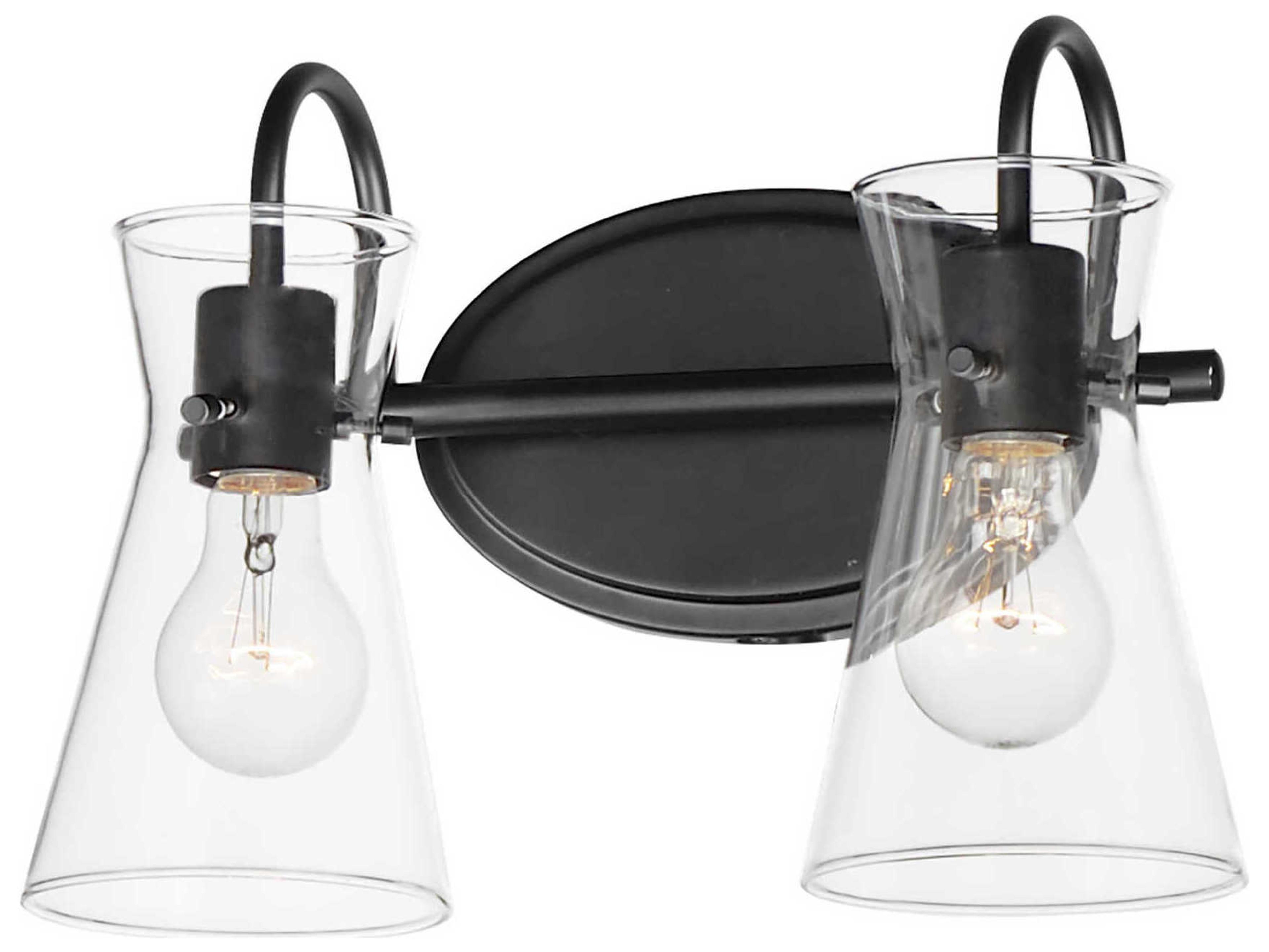 Ava 2-Light Black Vanity Light