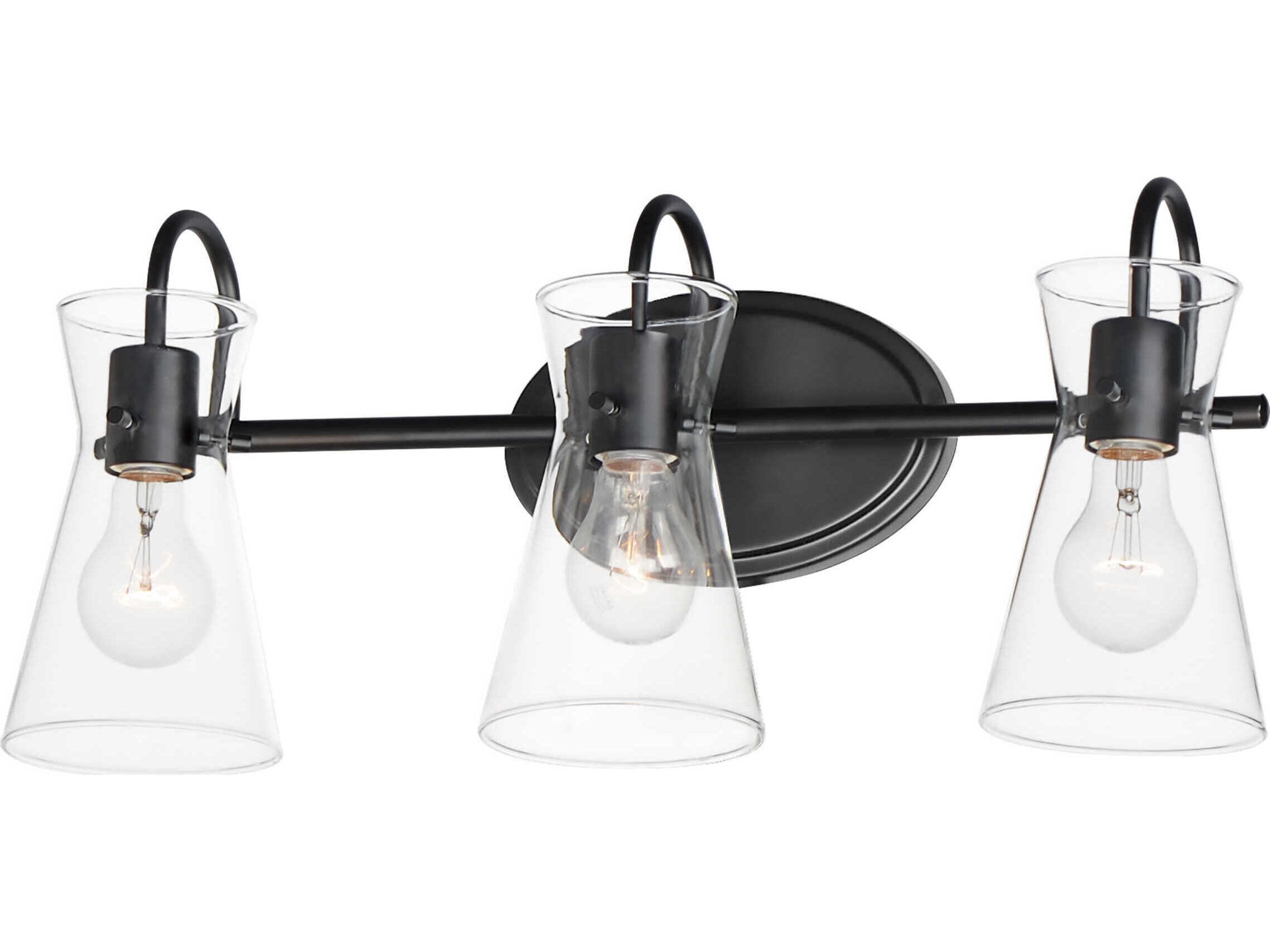 Ava 3-Light Black Vanity Light