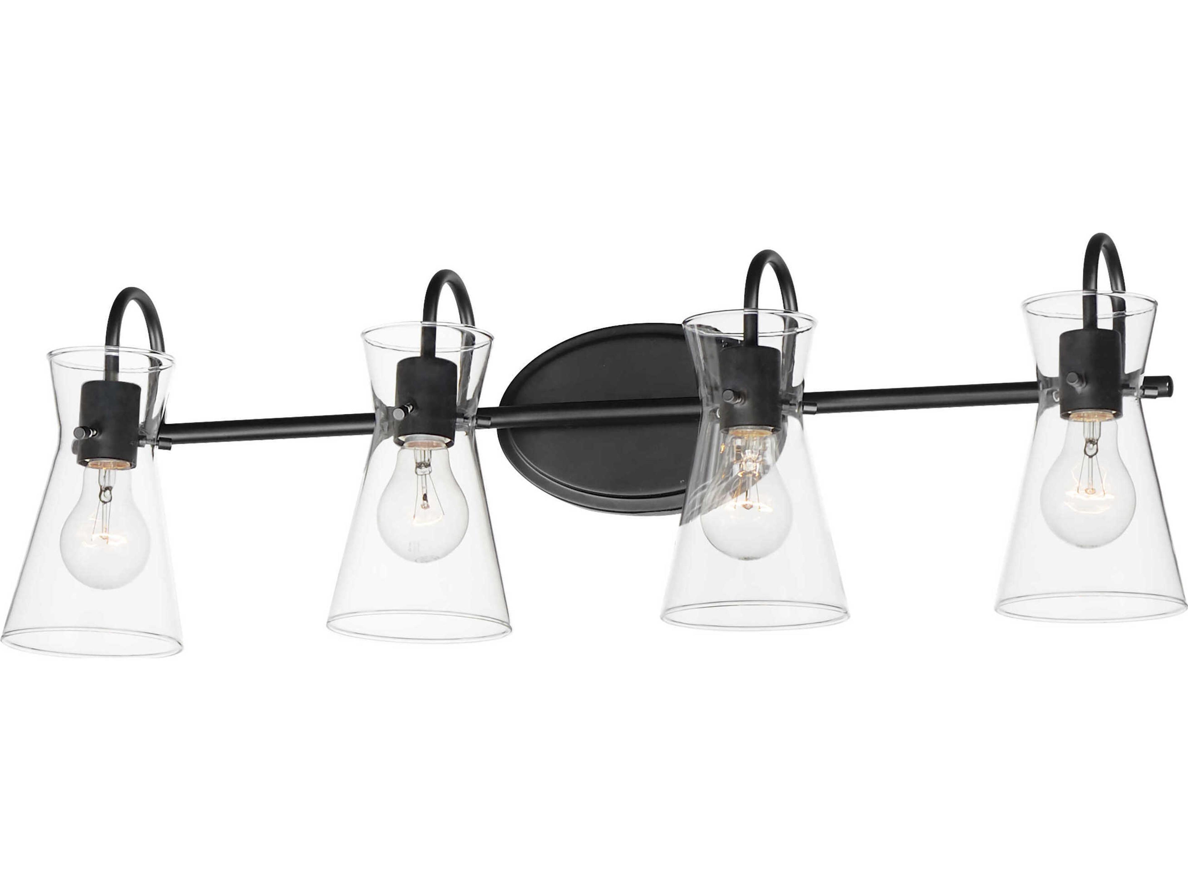 Ava 4-Light Black Vanity Light