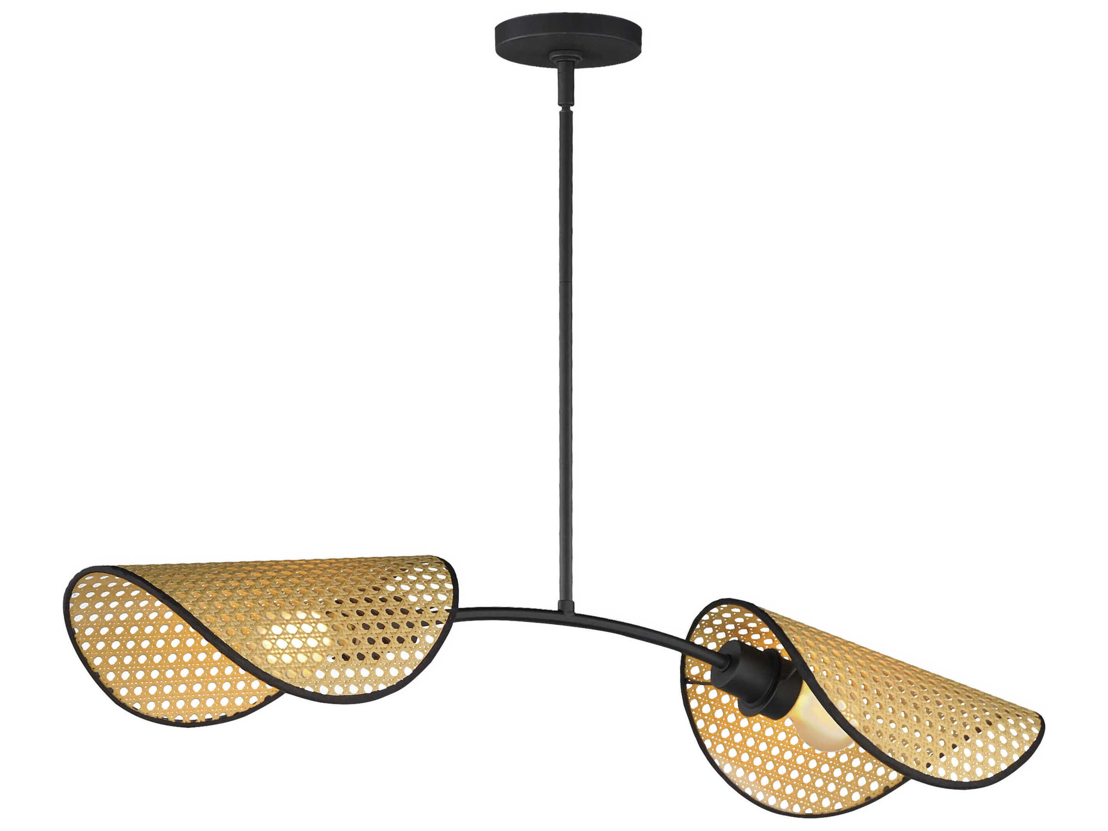 Bonnet 2-Light Black Island Pendant