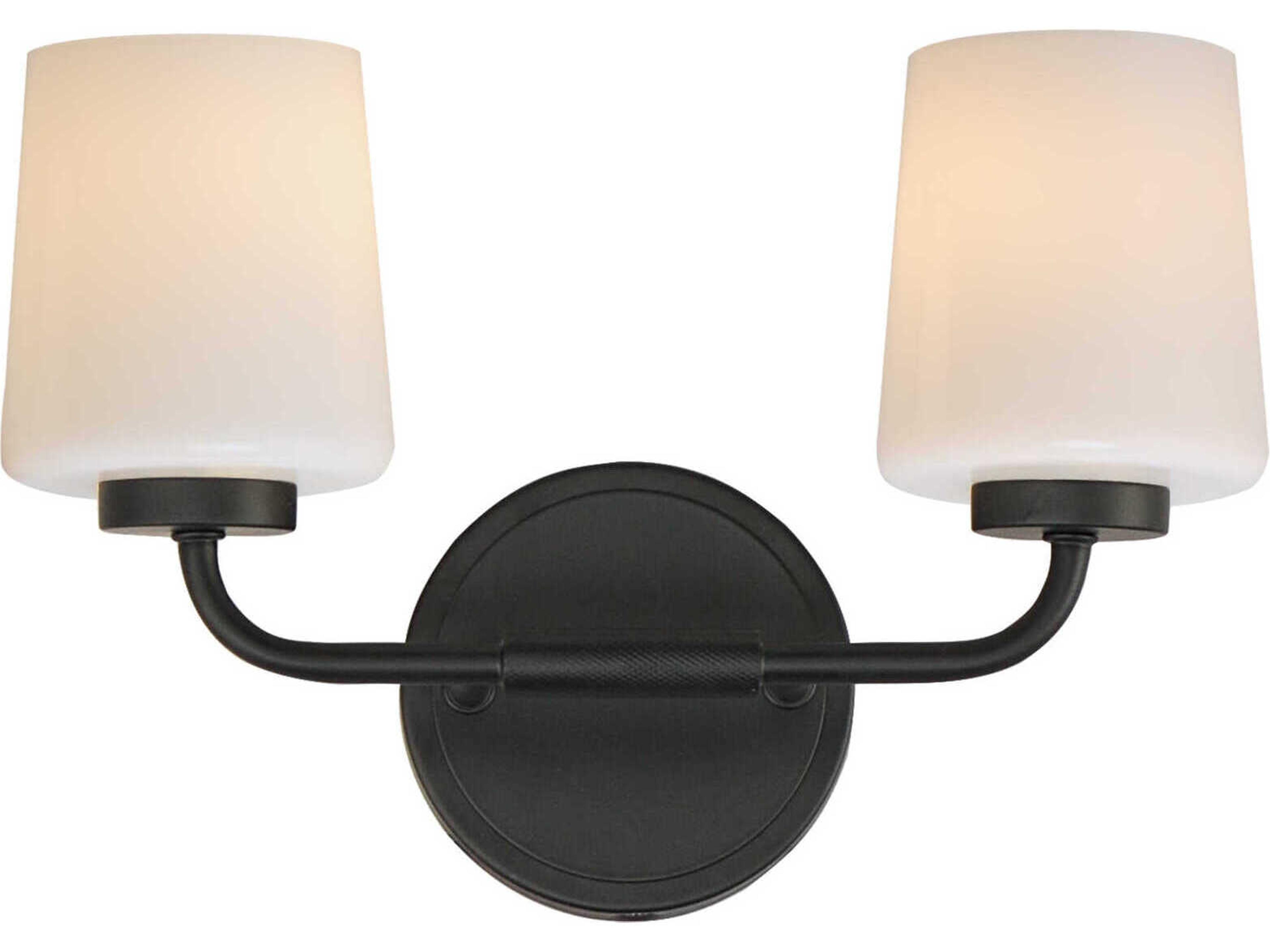 Durham 2-Light Black Vanity Light