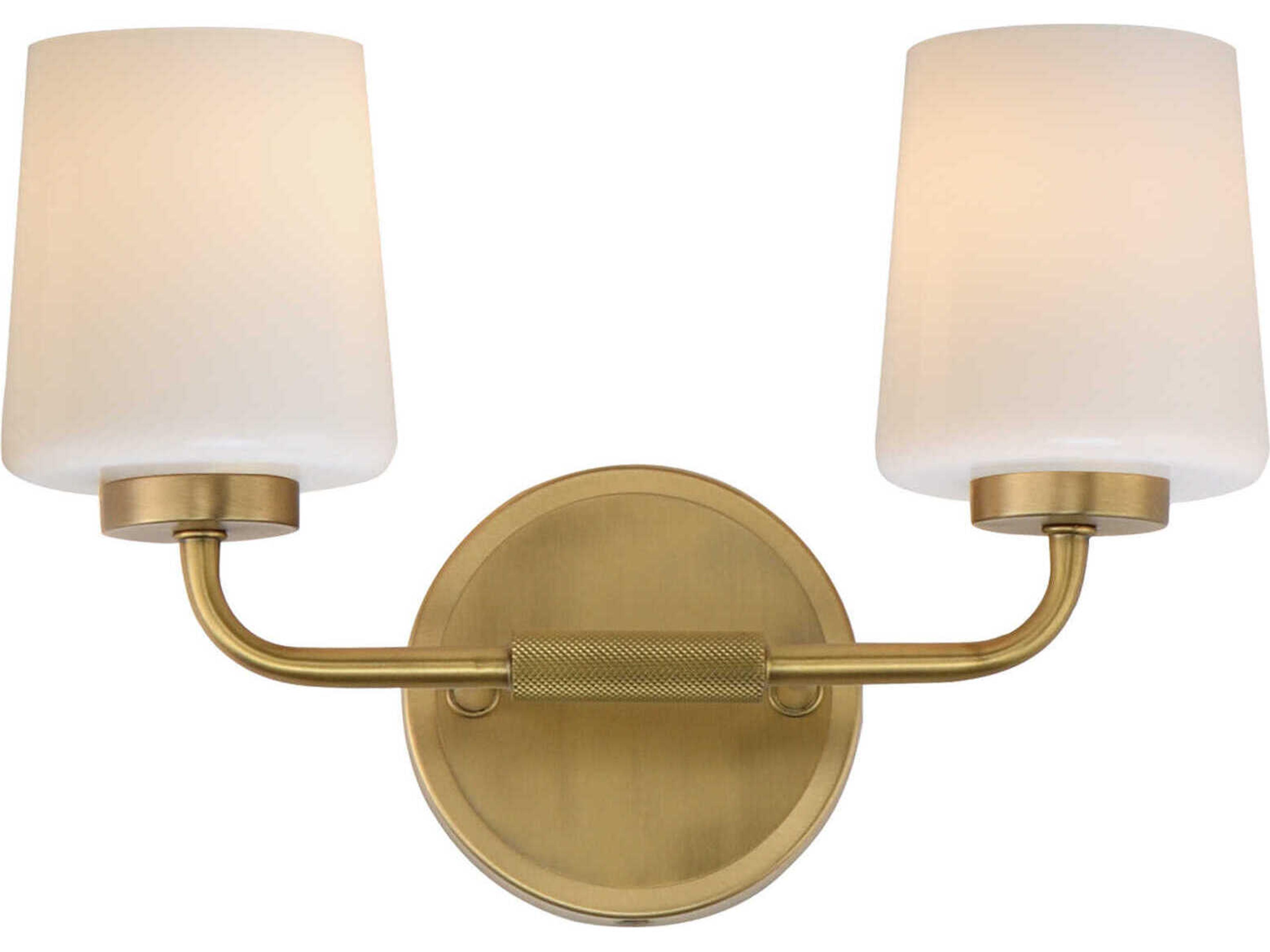Durham 2-Light Natural Aged Brass Vanity Light