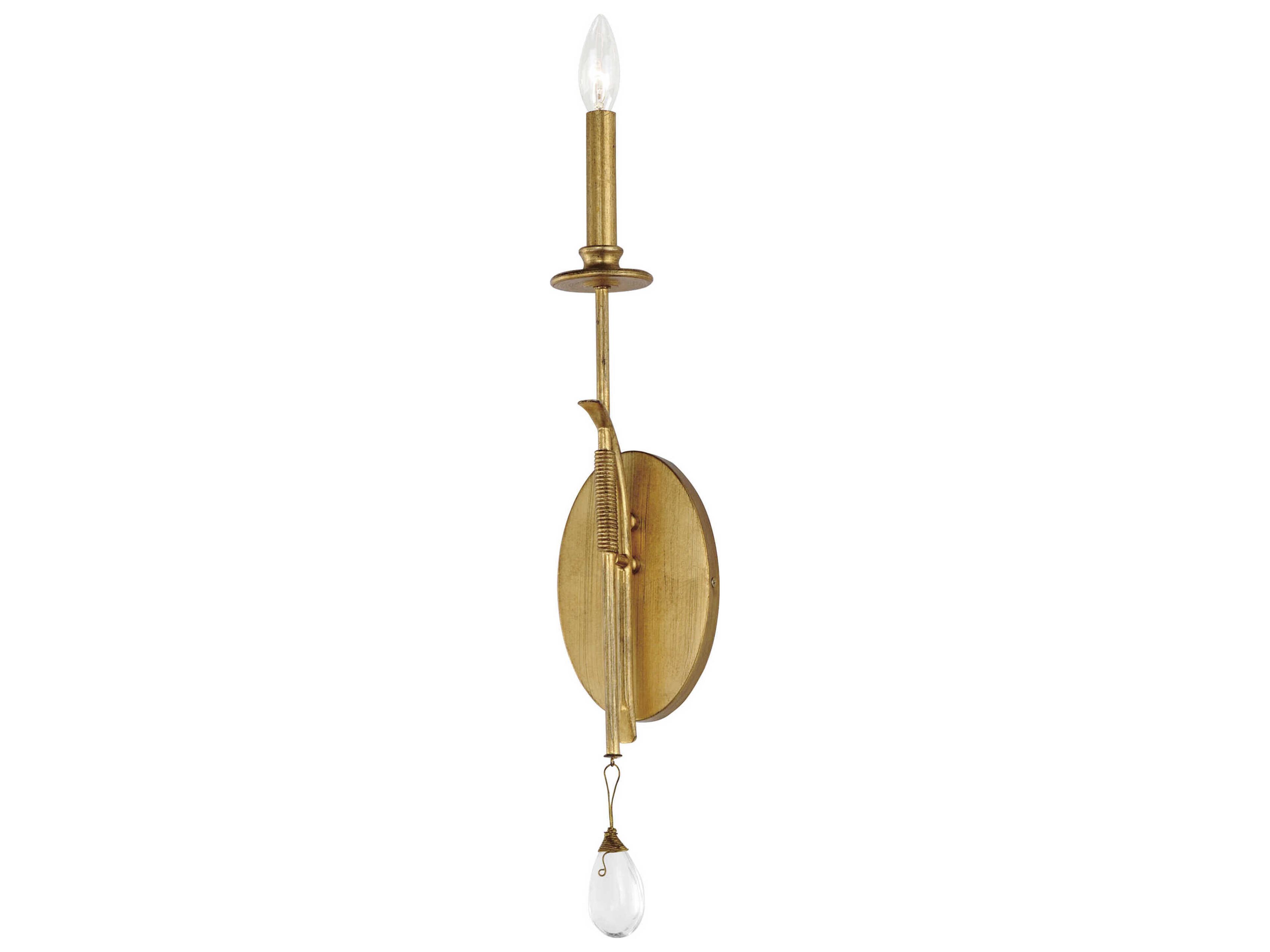 Eden 1-Light Charcoal Gold Leaf Wall Sconce