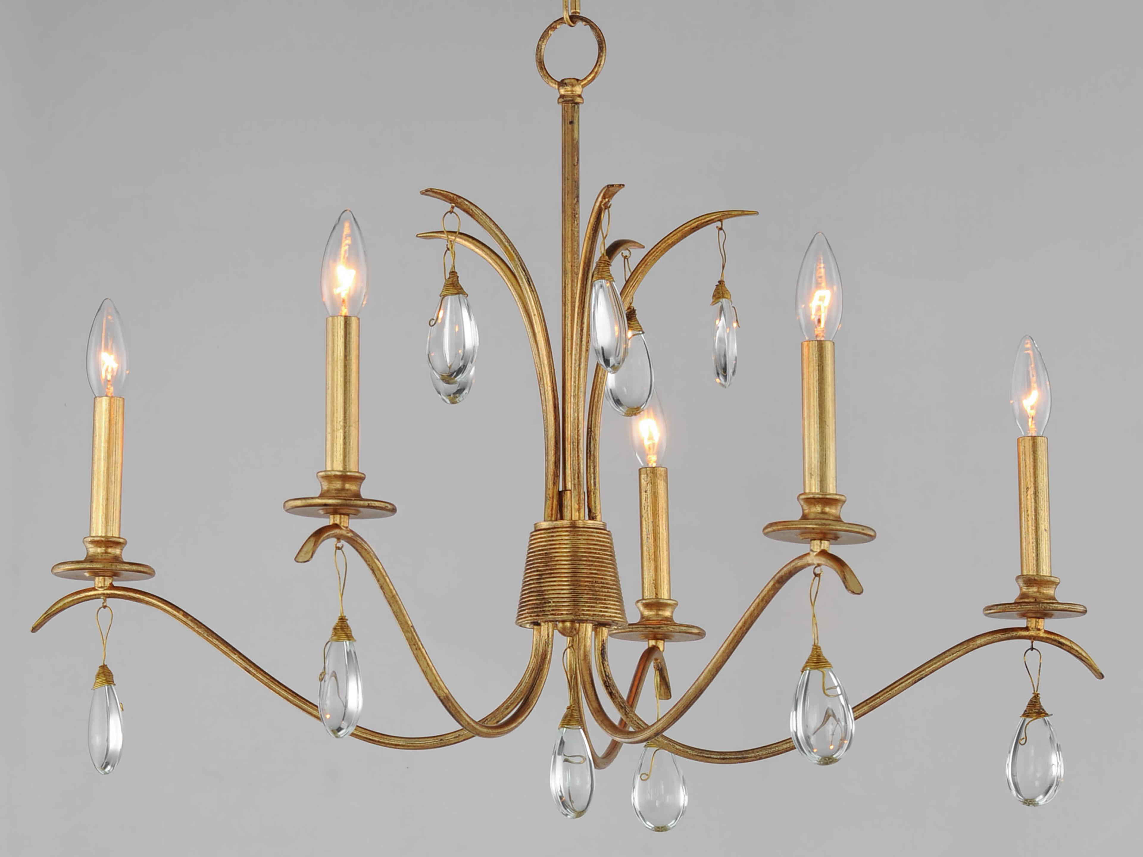 Maxim Lighting Eden 5-Light Charcoal Gold Leaf Candelabra Chandelier
