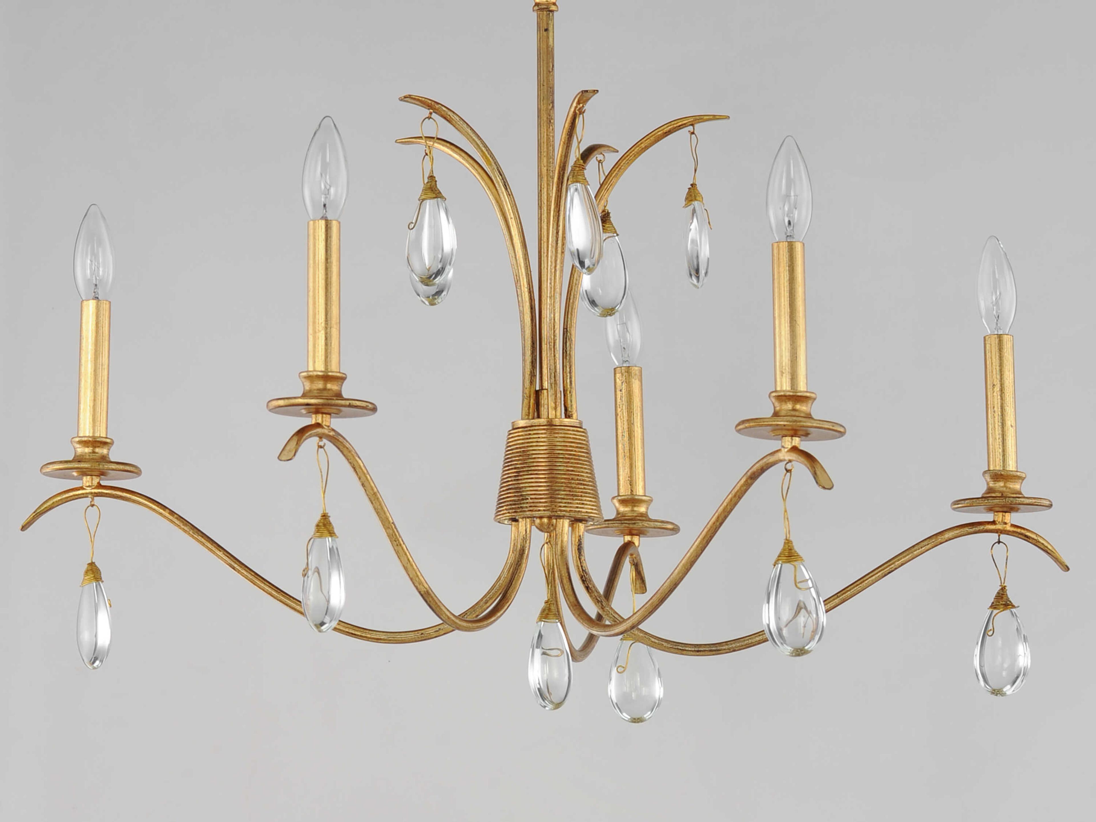 Maxim Lighting Eden 5-Light Charcoal Gold Leaf Candelabra Chandelier