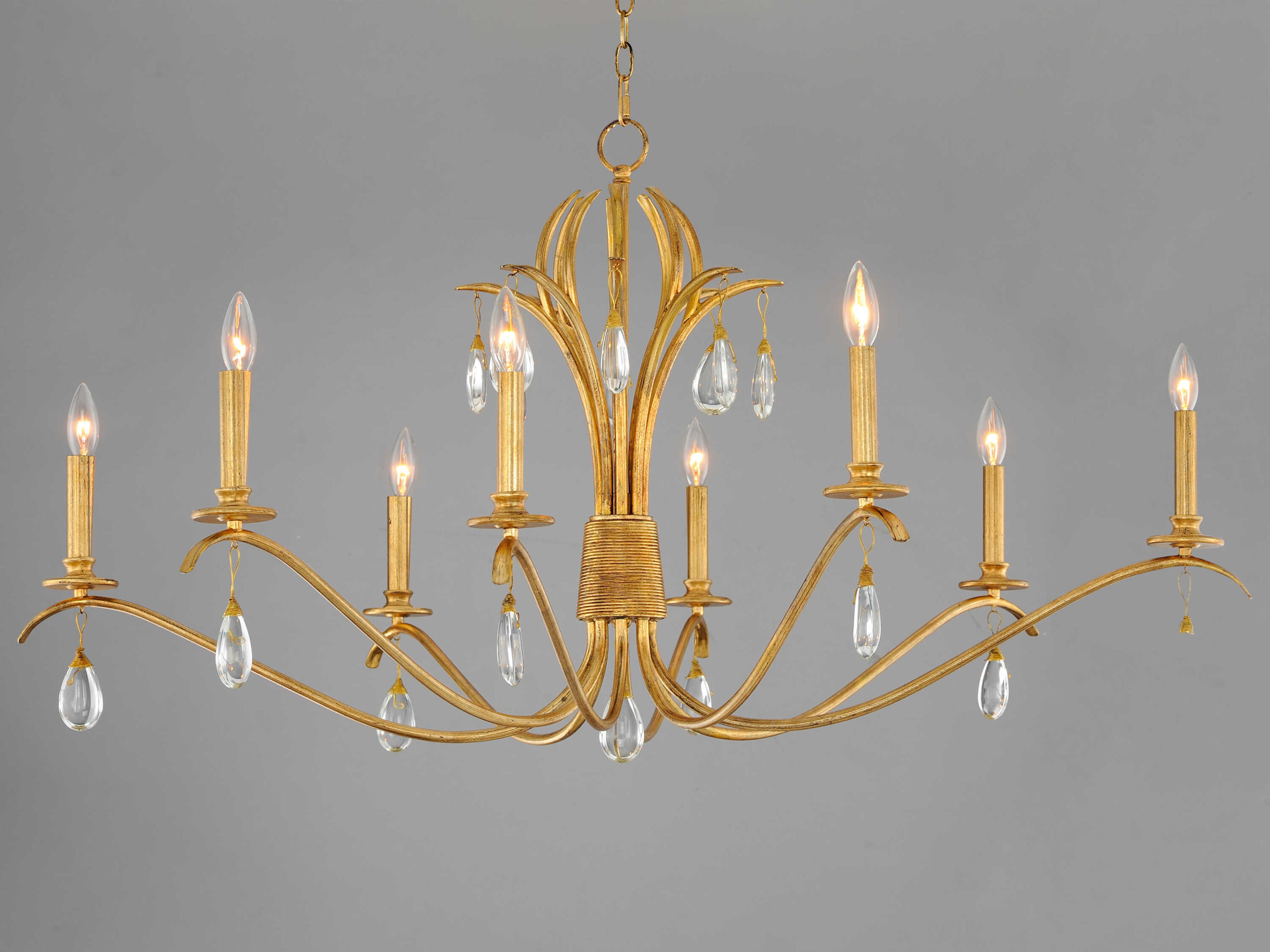 Maxim Lighting Eden 8-Light Charcoal Gold Leaf Candelabra Chandelier