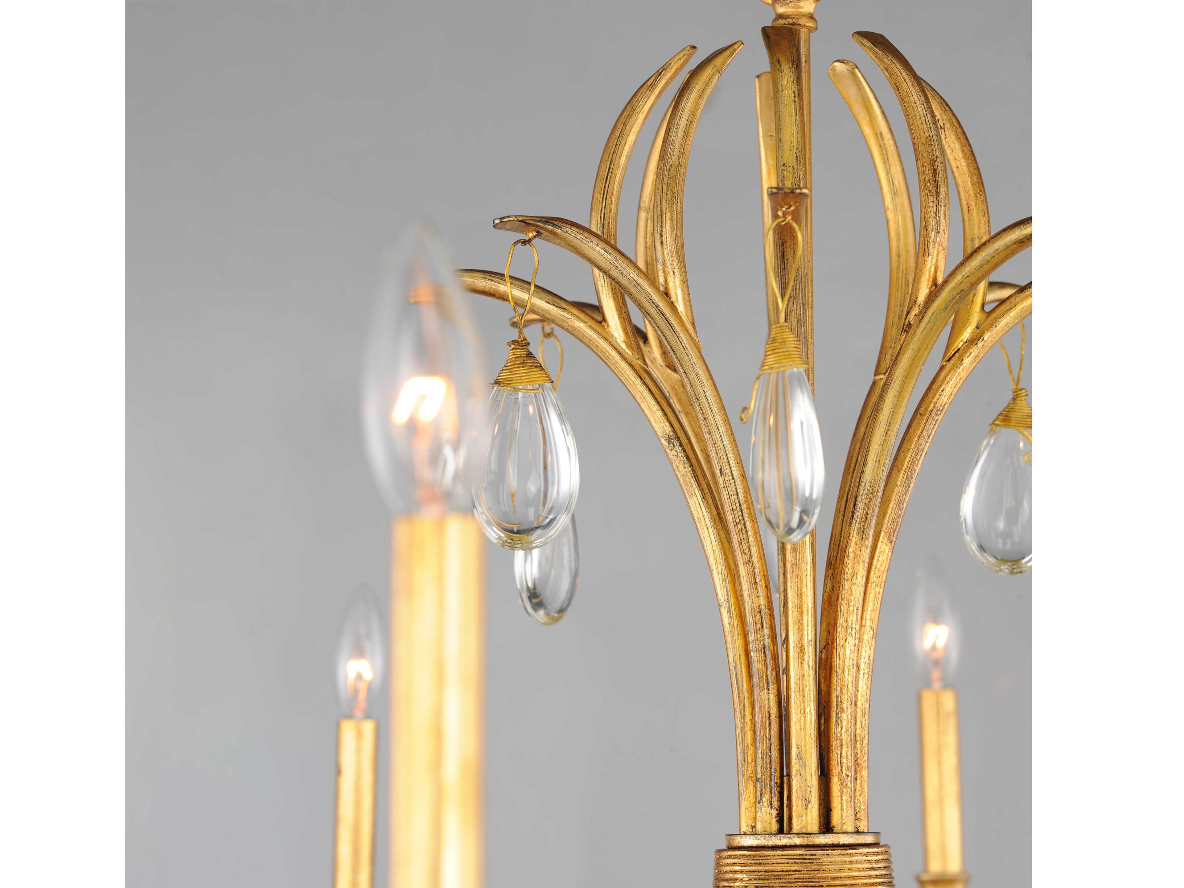 Maxim Lighting Eden 8-Light Charcoal Gold Leaf Candelabra Chandelier