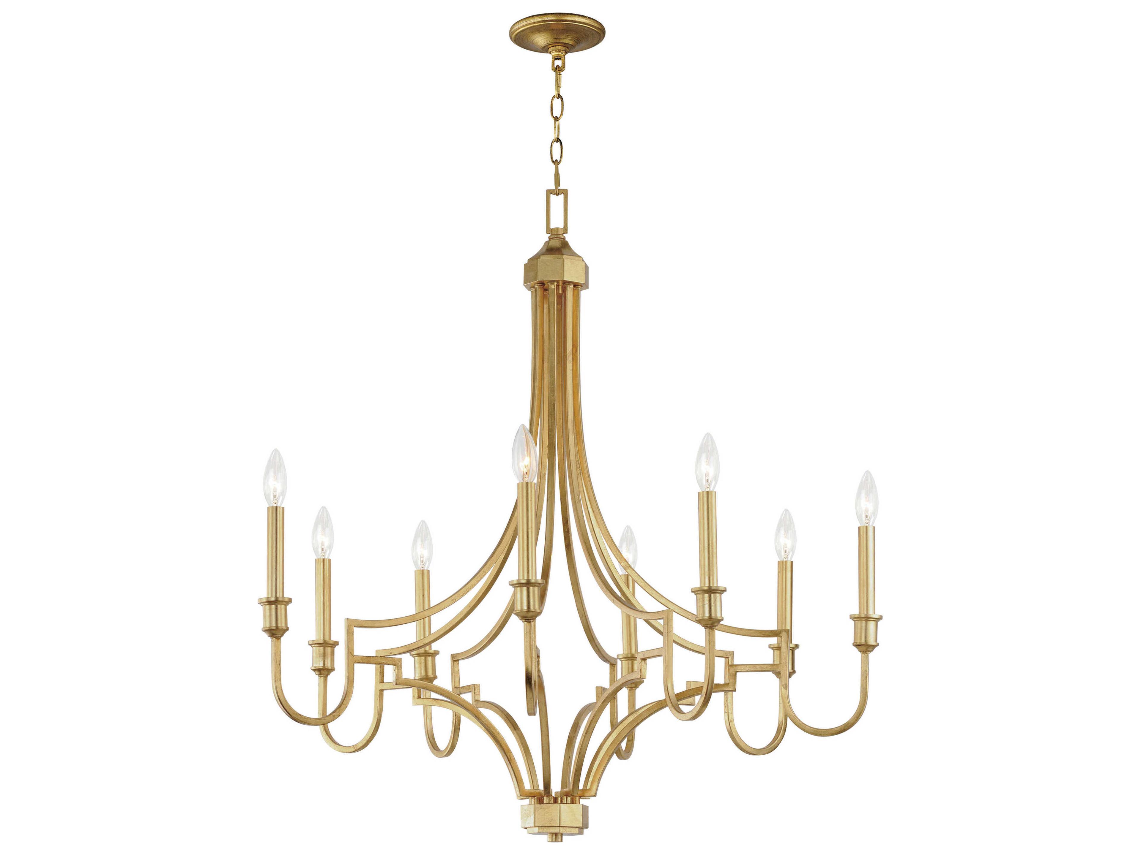 Normandy 8-Light Gold Leaf Candelabra Chandelier