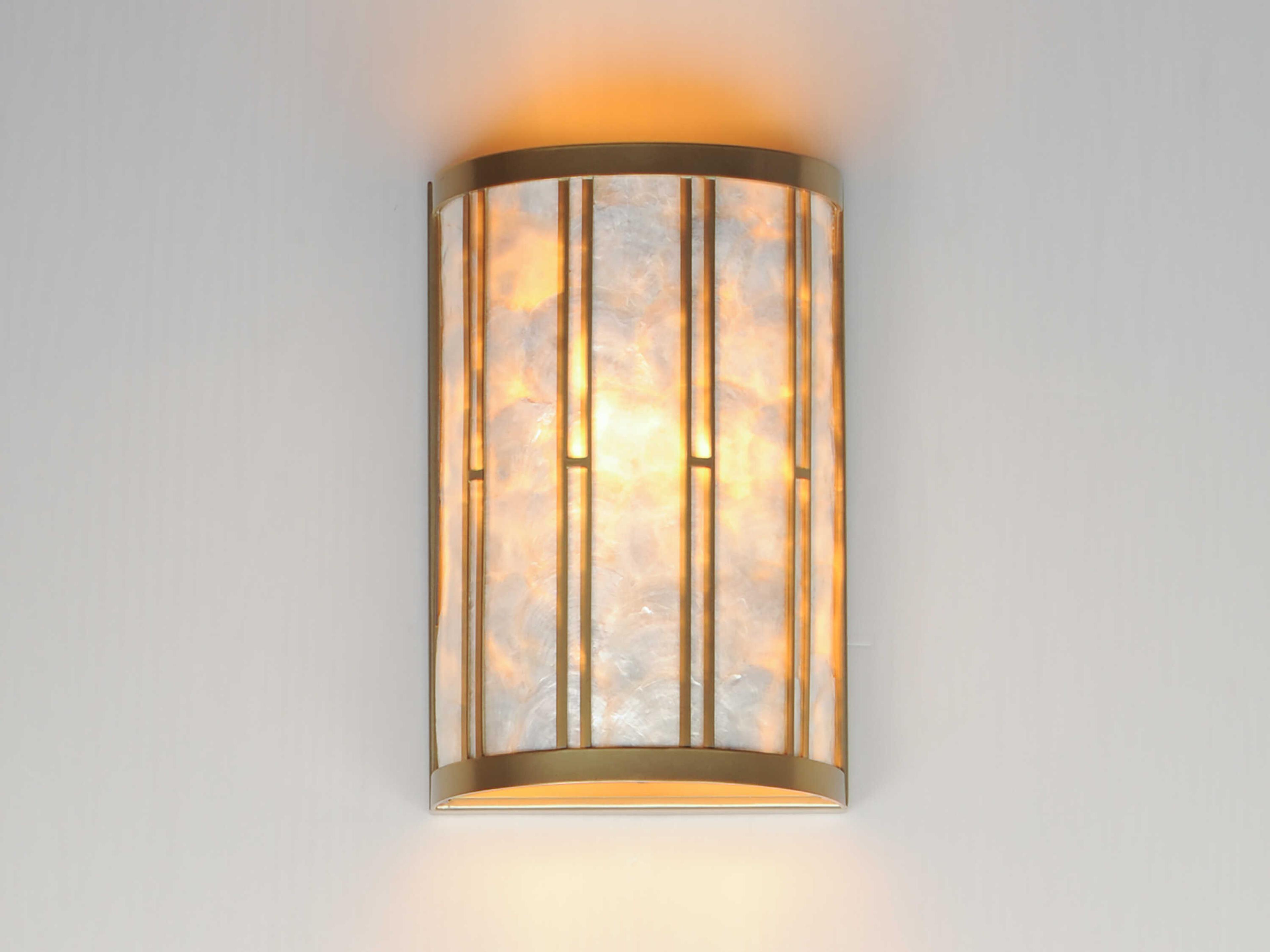 Maxim Lighting Miramar 1-Light Capiz Natural Aged Brass Wall Sconce