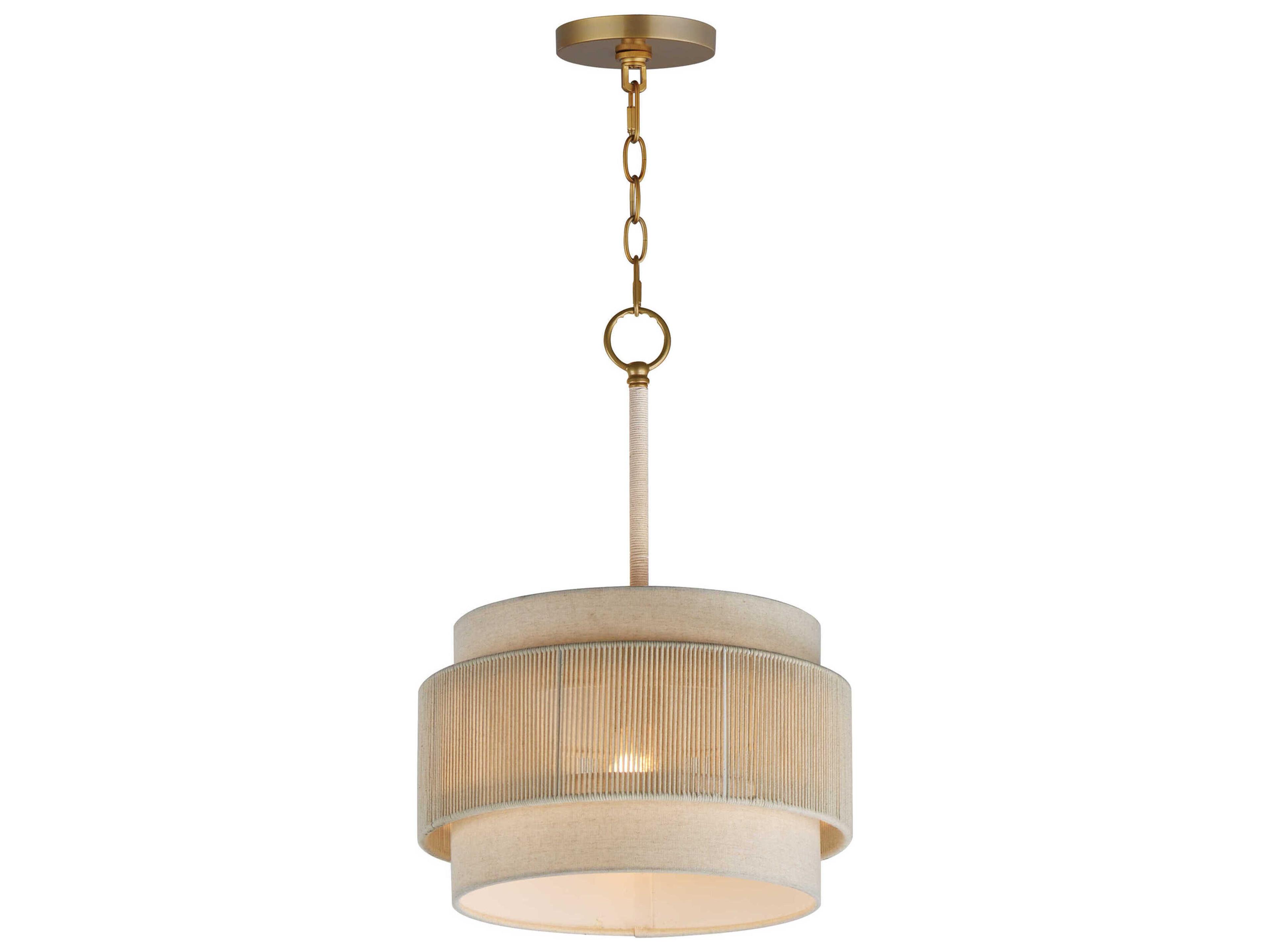 Seacliff 1-Light Natural Aged Brass Round Pendant