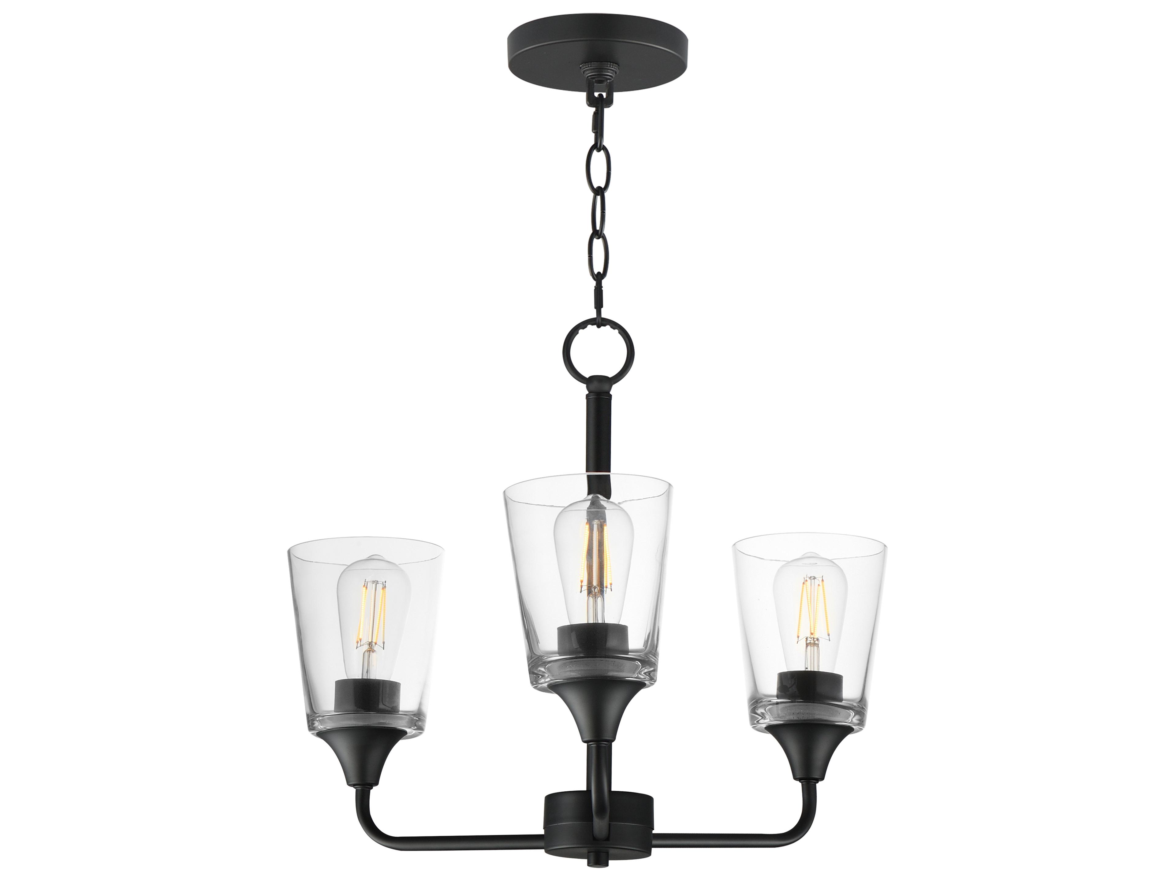 Hudson 3- Light Black Chandelier