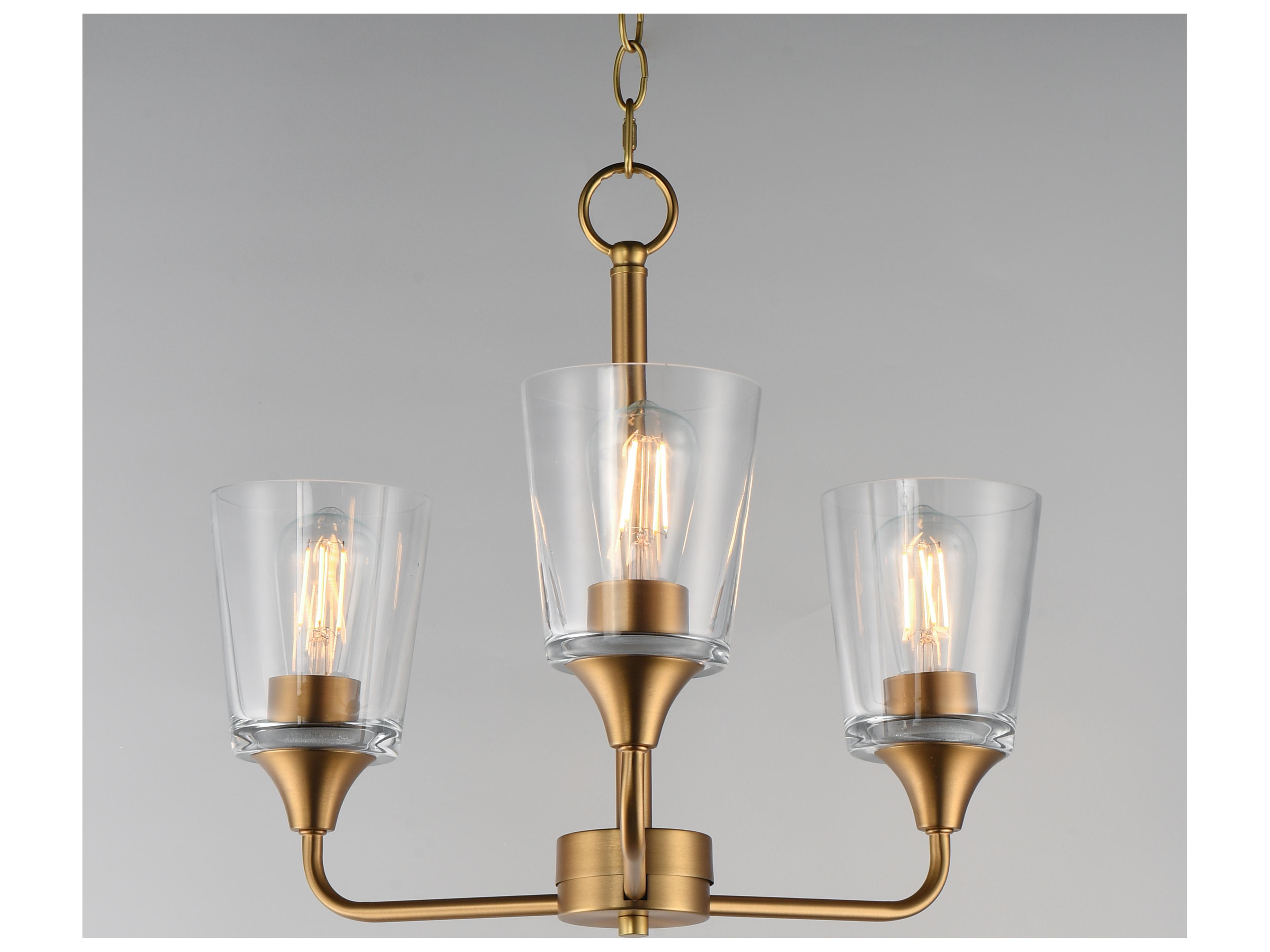 Maxim Lighting Hudson 3- Light Natural Aged Brass Chandelier