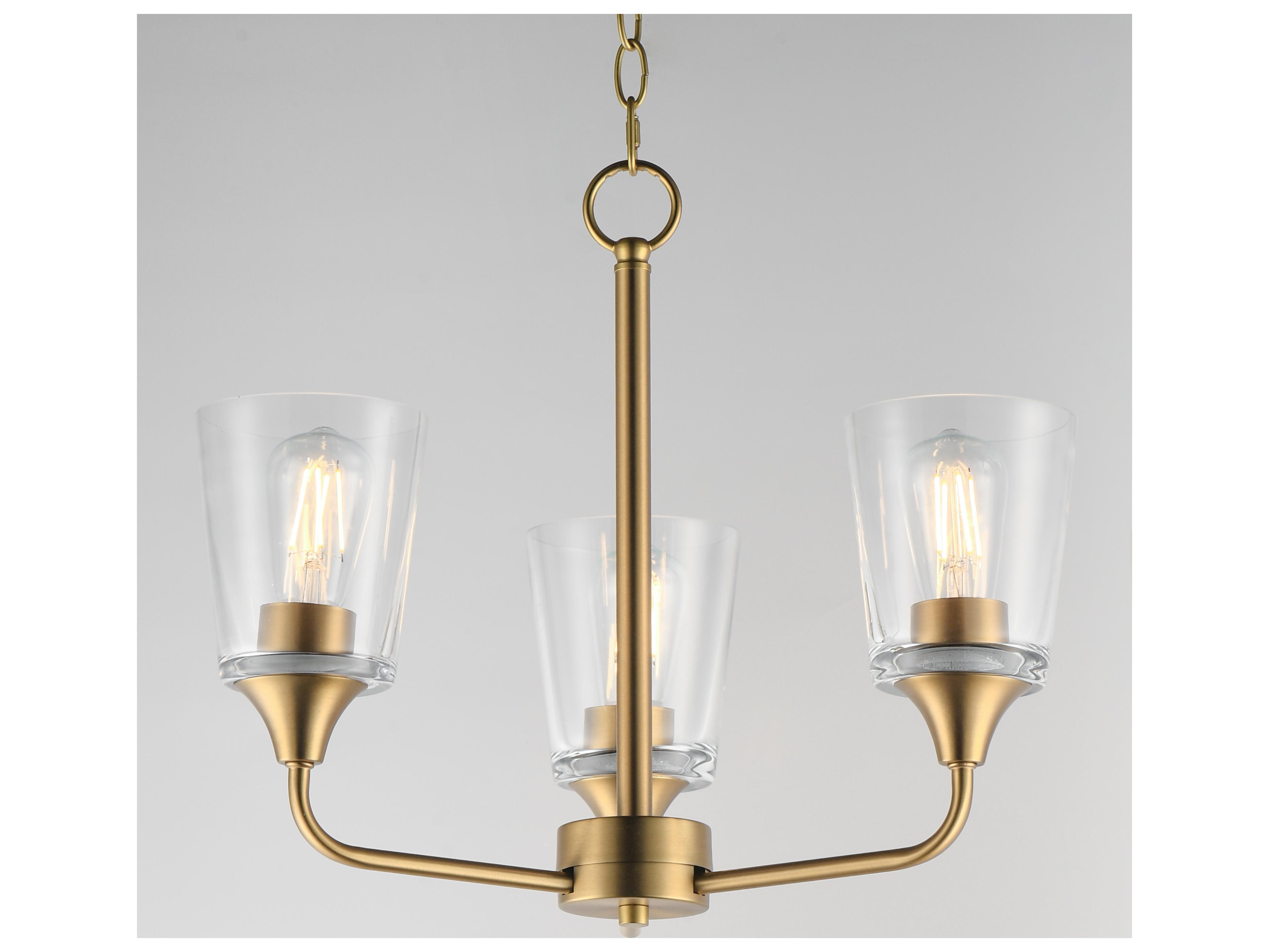 Maxim Lighting Hudson 3- Light Natural Aged Brass Chandelier
